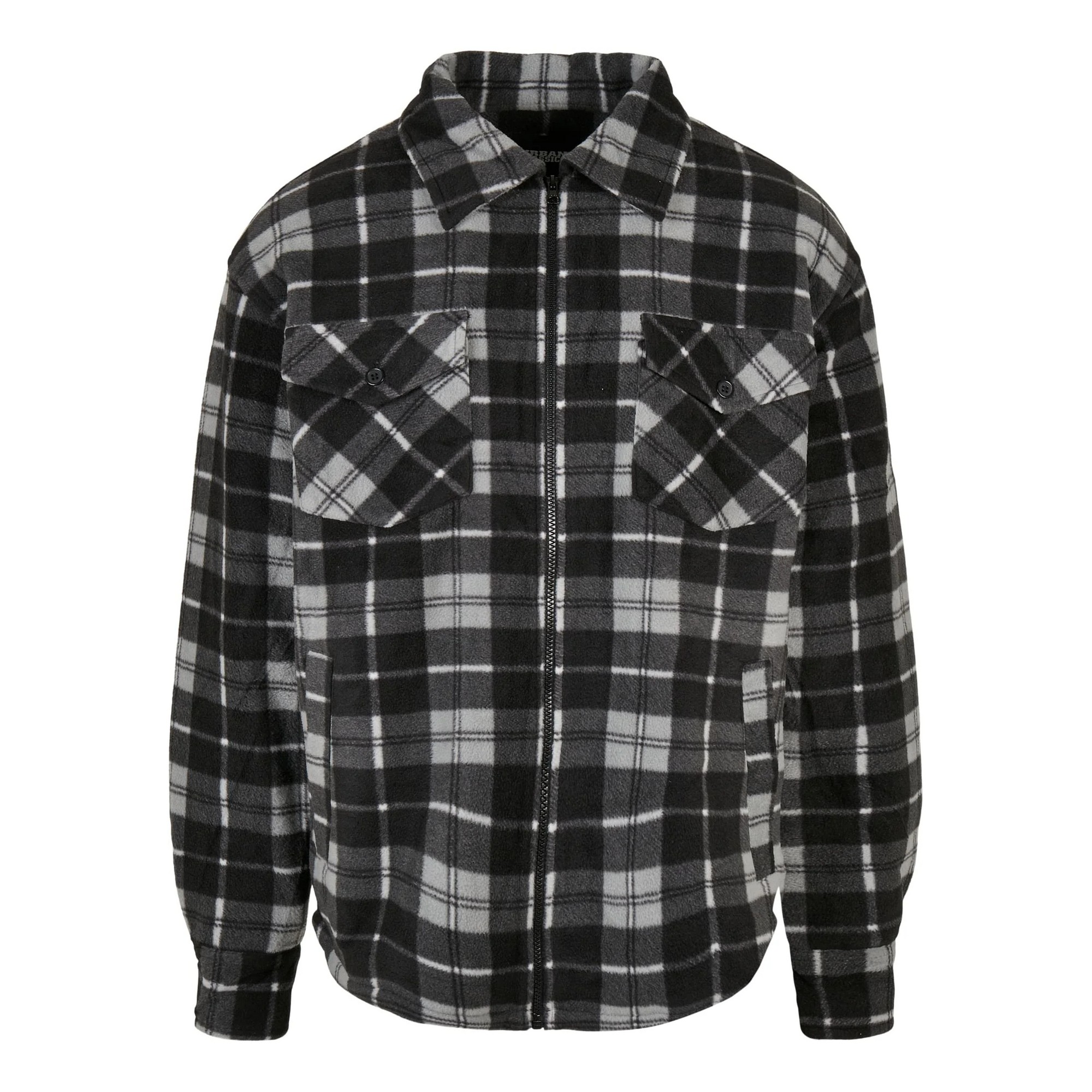 Urban Classics Heren geruite teddy gevoerde overhemdjas
