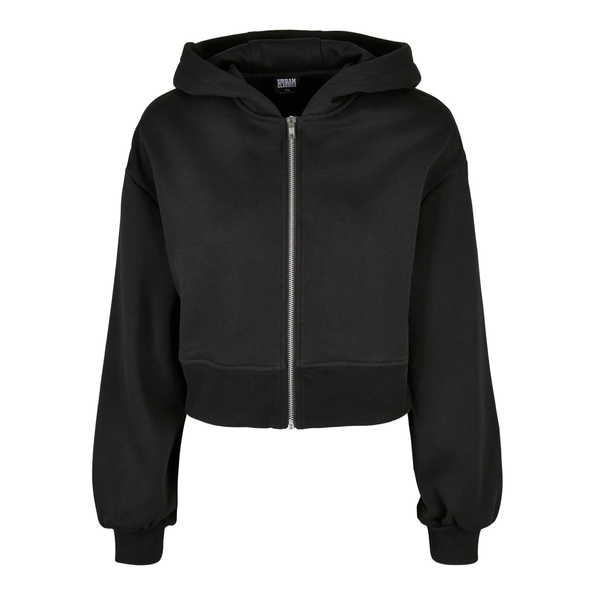 Urban Classics Dames korte oversized hoodie met volledige ritssluiting