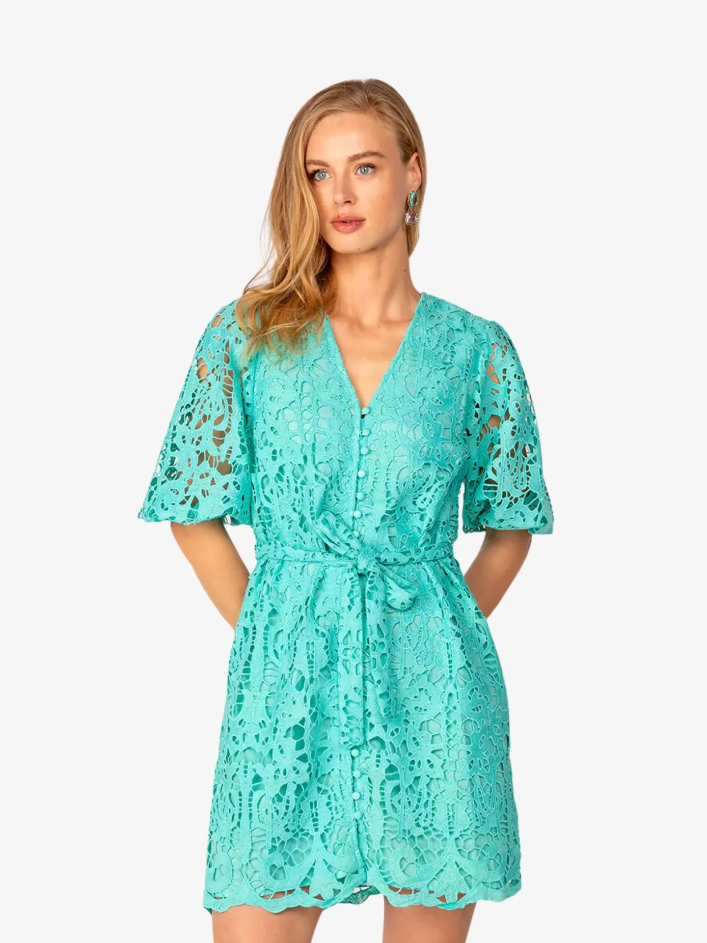 Freebird Dames jurk leora mini sea green
