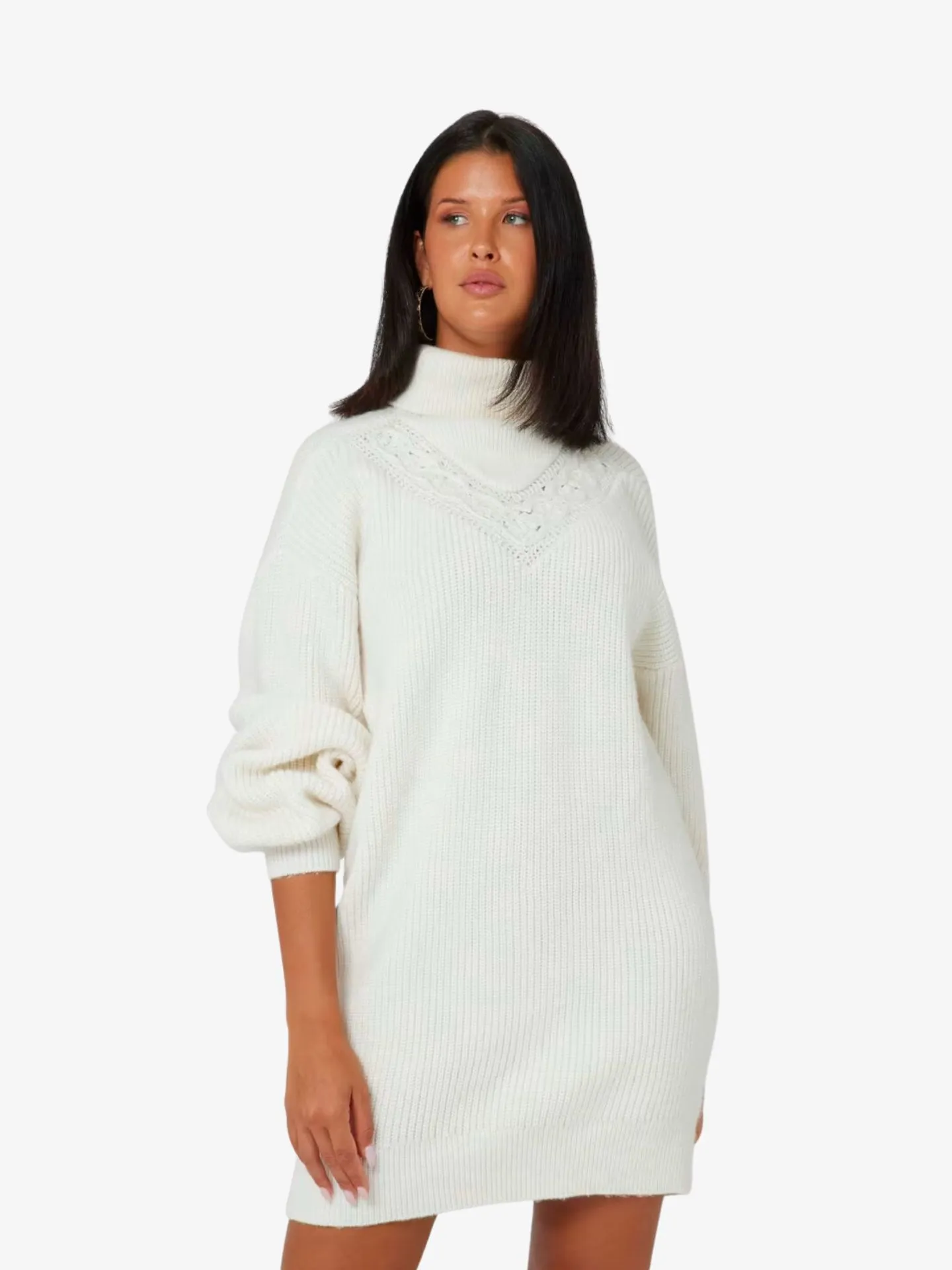 Guess Dames gebreide jurk ls turtleneck katie