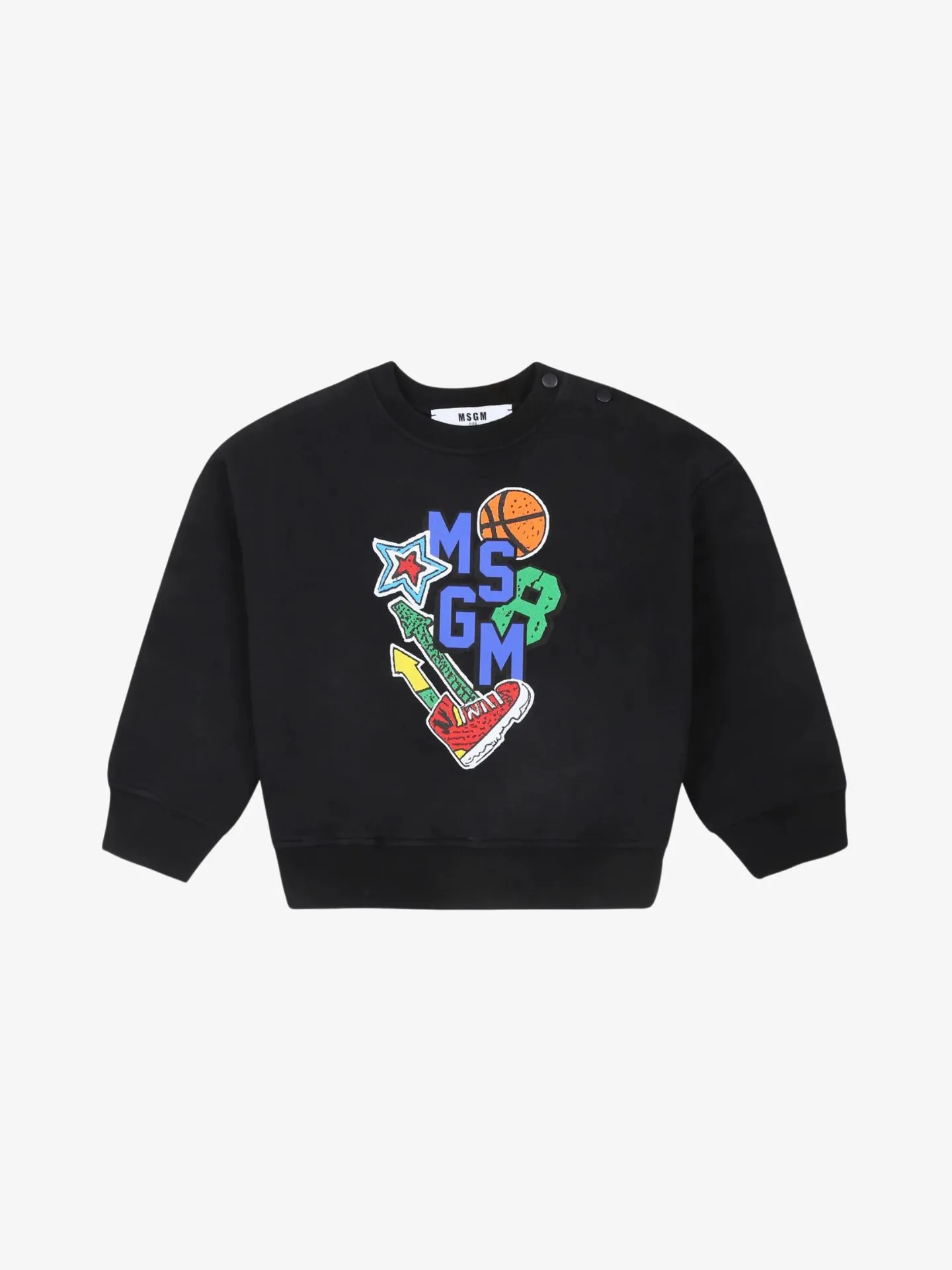 Msgm Jongens sweater zwart print