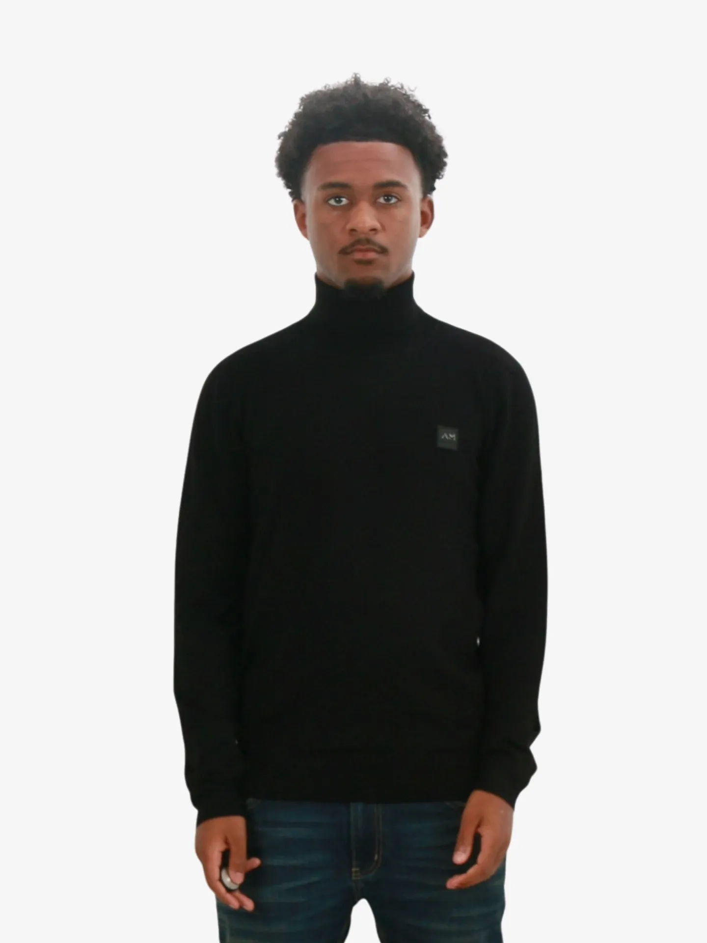 Antony Morato Sweater slim fit in viscosa blend yarn with metal logo rubber pa