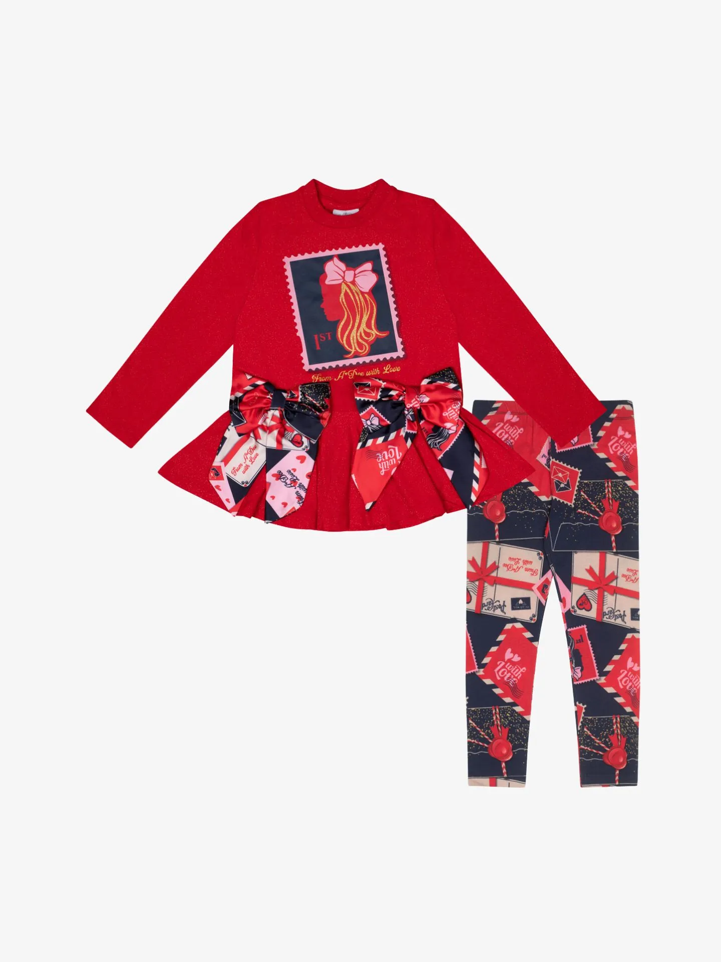 ADee Meisjes set legging reese red