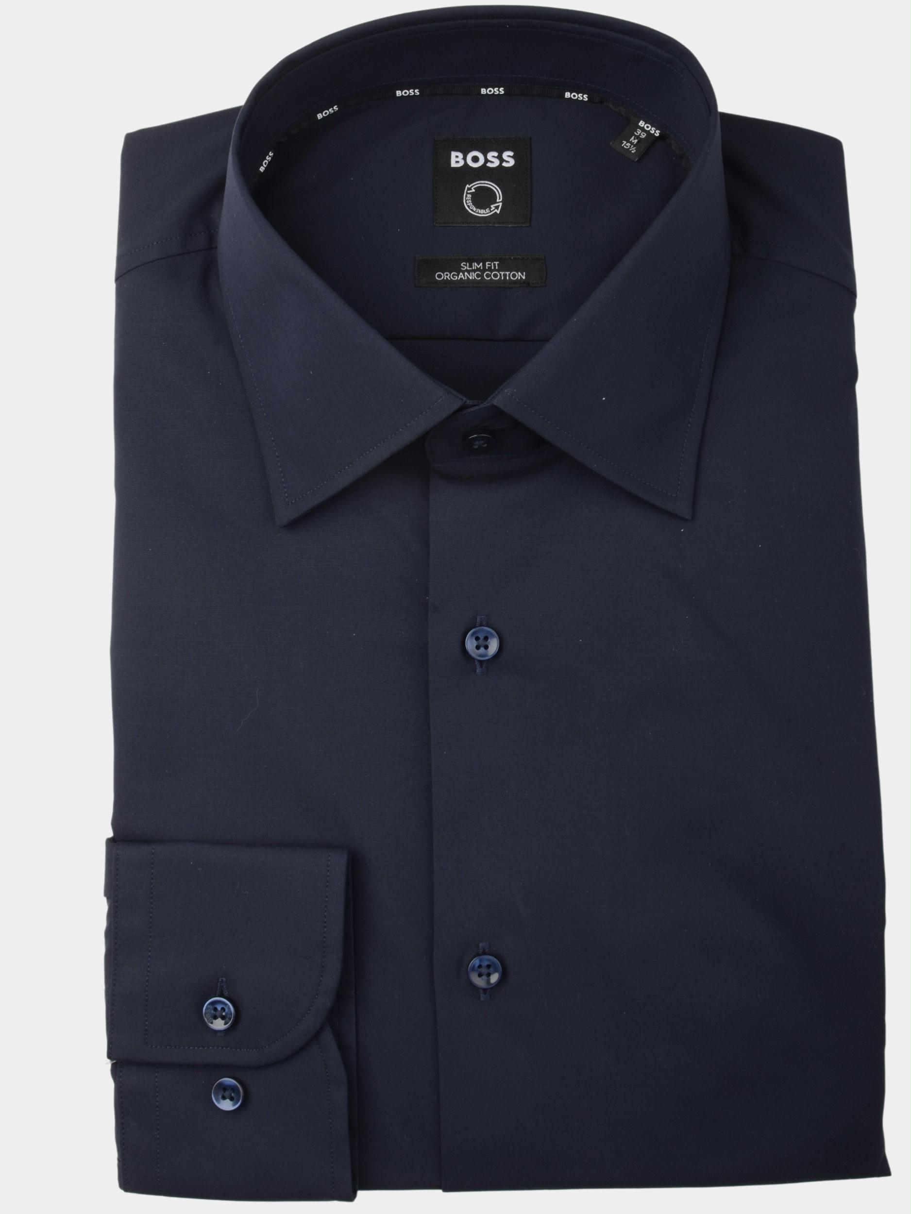 Hugo Boss Boss men business (black) business hemd lange mouw h-hank navy 10219212 50469345/404