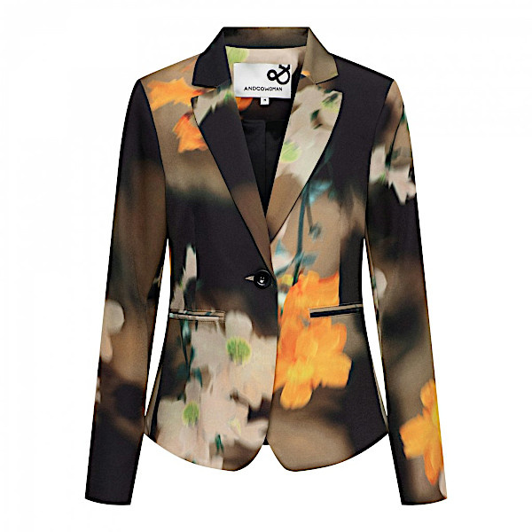 Afbeelding van &Co Woman Blazer copenhagen ao flower black multi