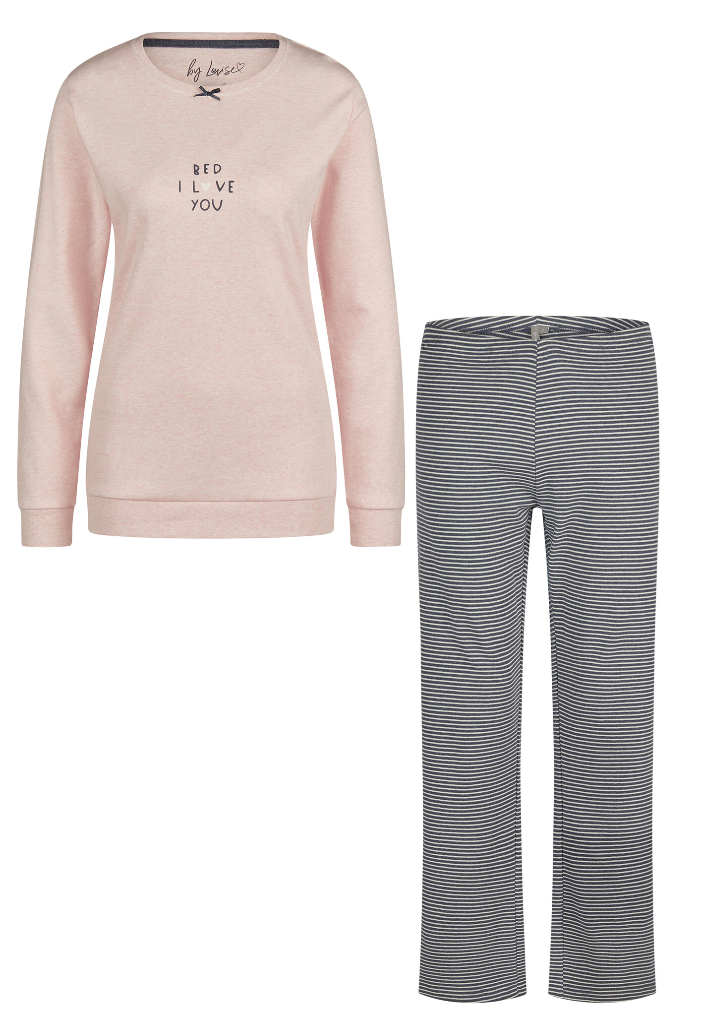 By Louise Dames winter pyjama set lang interlock roze