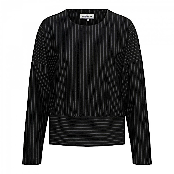 &Co Woman Top danila pinstripe punta black