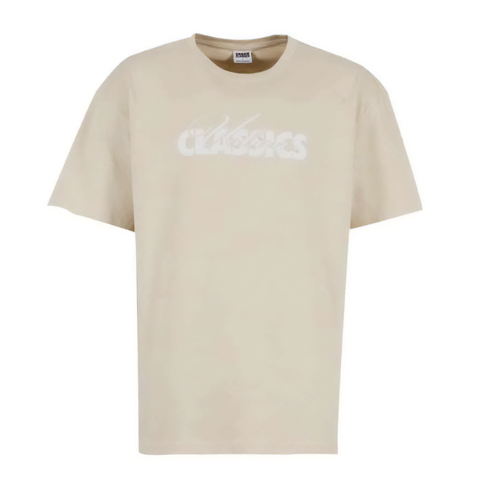 Urban Classics Heren cursief logo zwaargewicht oversized t-shirt