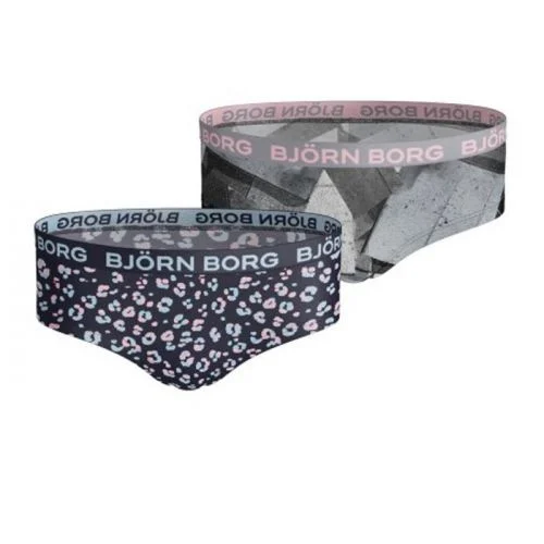 Björn Borg Björn borg meisjes hipster 2-pack – zacht katoen – panterprint & geometrisch