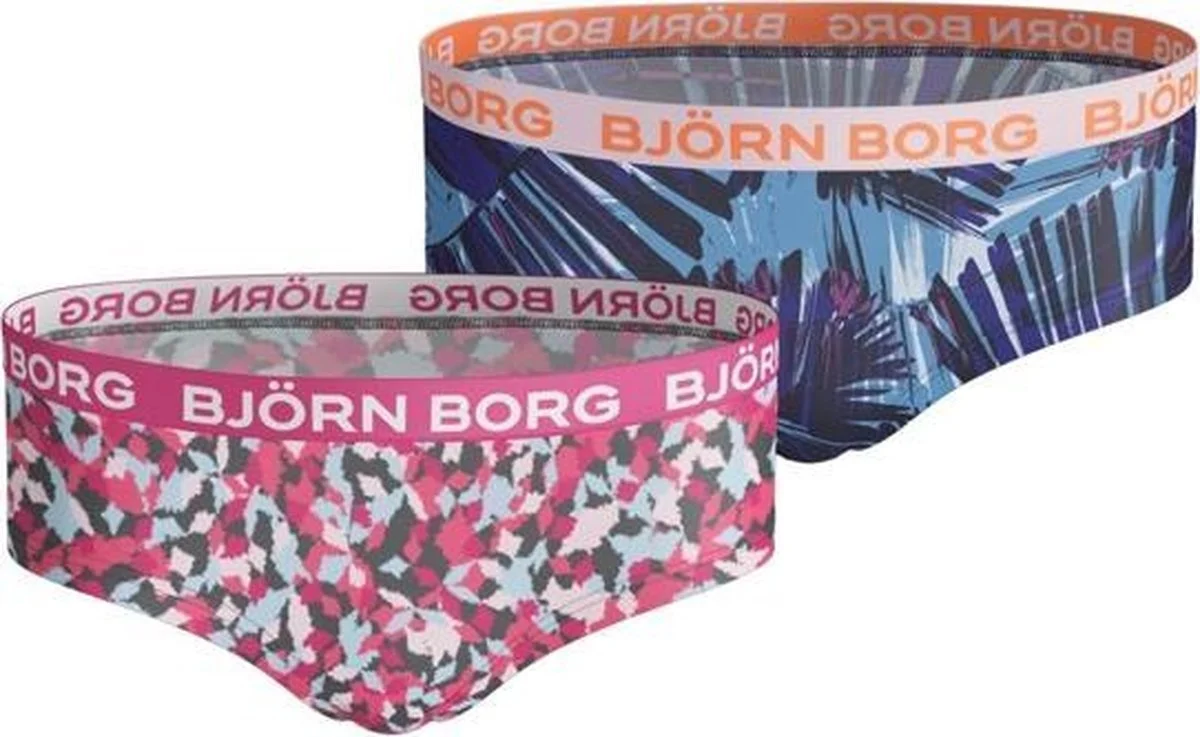 Björn Borg Björn borg meisjes hipster 2-pack – zacht katoen – palm & multicolor