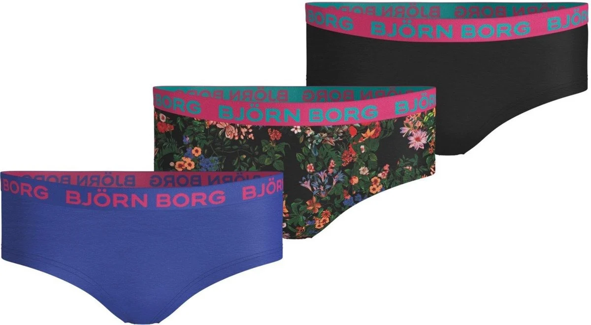 Björn Borg Björn borg meisjes hipster 3-pack – zacht katoen – mystic flower