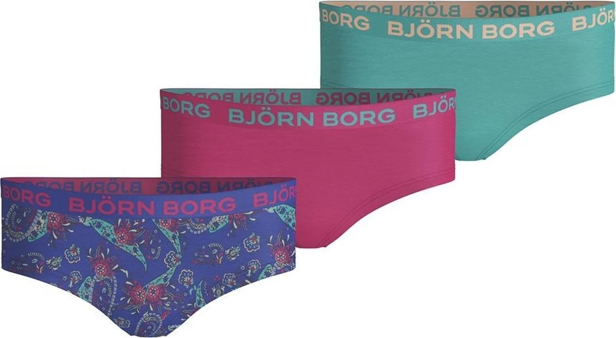 Björn Borg Björn borg meisjes hipster 3-pack – paisley – , roze & print