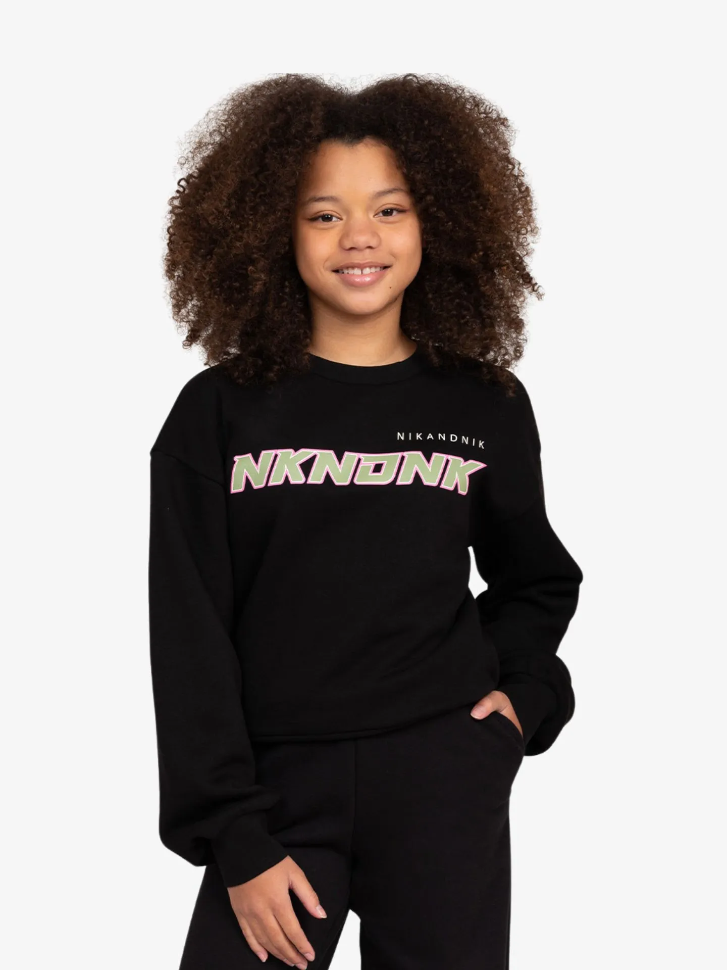Nik & Nik Meisjes sweater racer zwart
