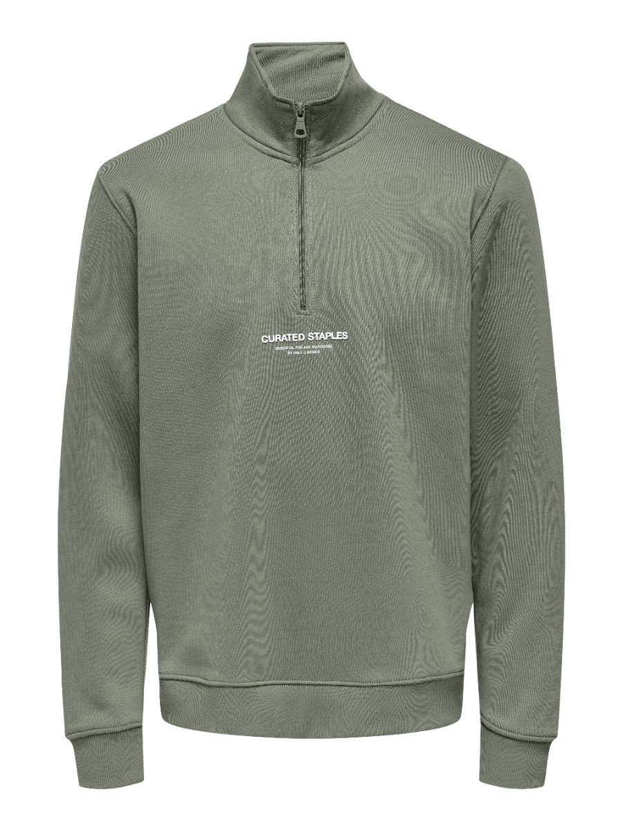Only & Sons Onscurated reg half zip sweat