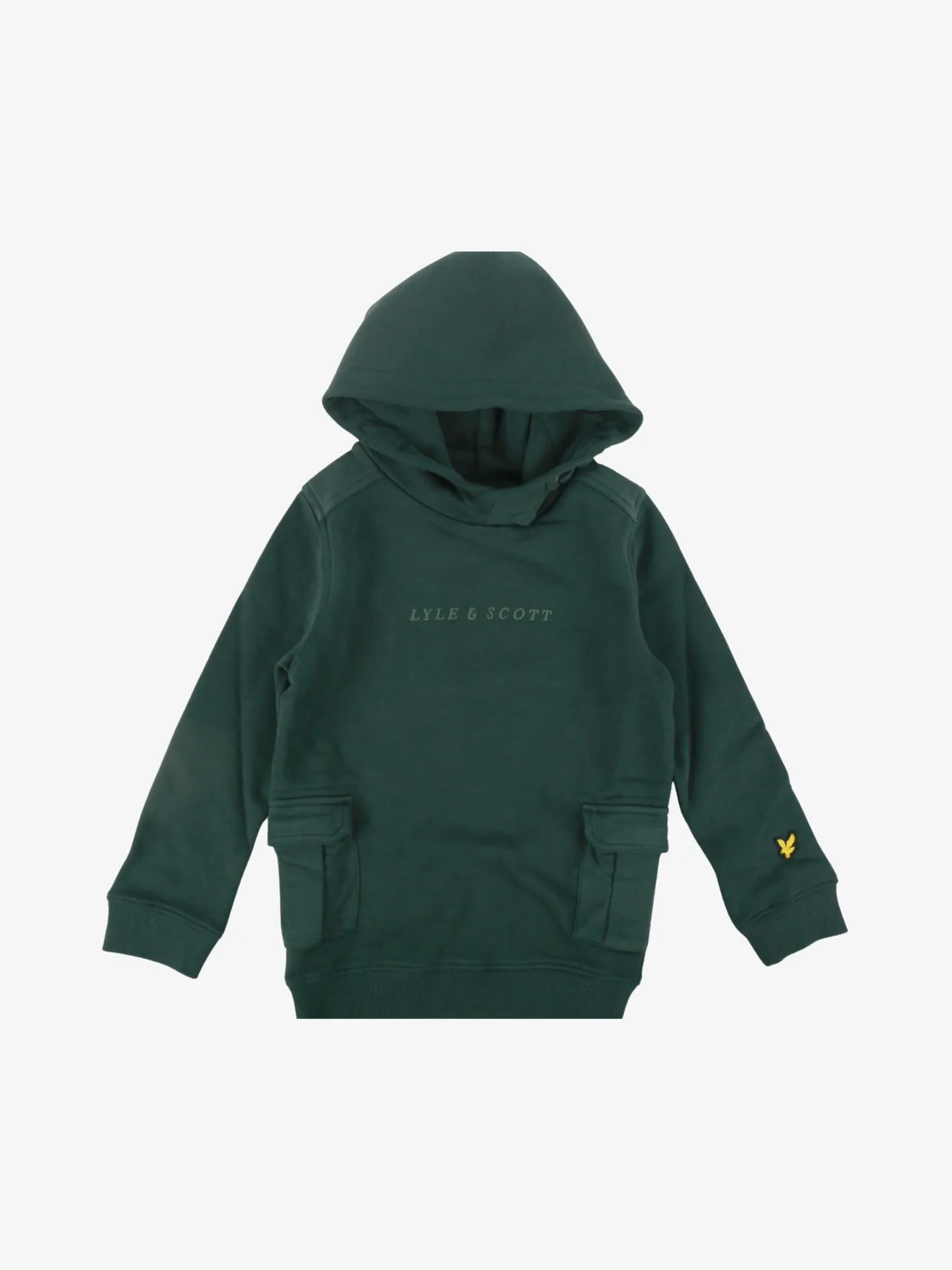 Lyle and Scott Jongens hoodie cargo pocket argyle teal