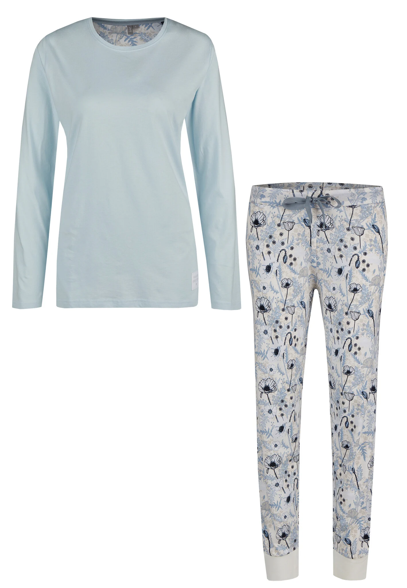 By Louise Dames pyjama set jersey katoen gebloemd