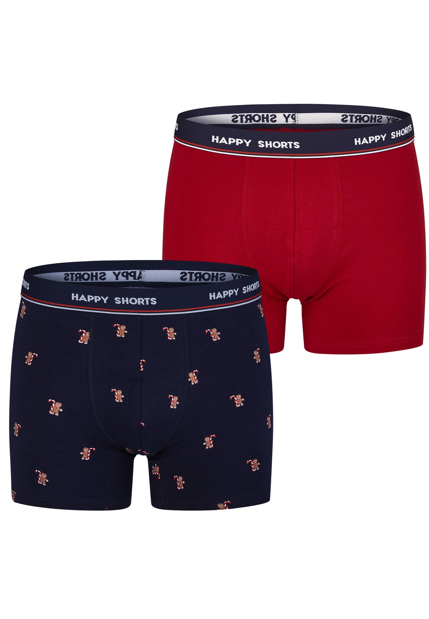 Happy Shorts Heren boxershorts kerst print 2-pack gingerbread