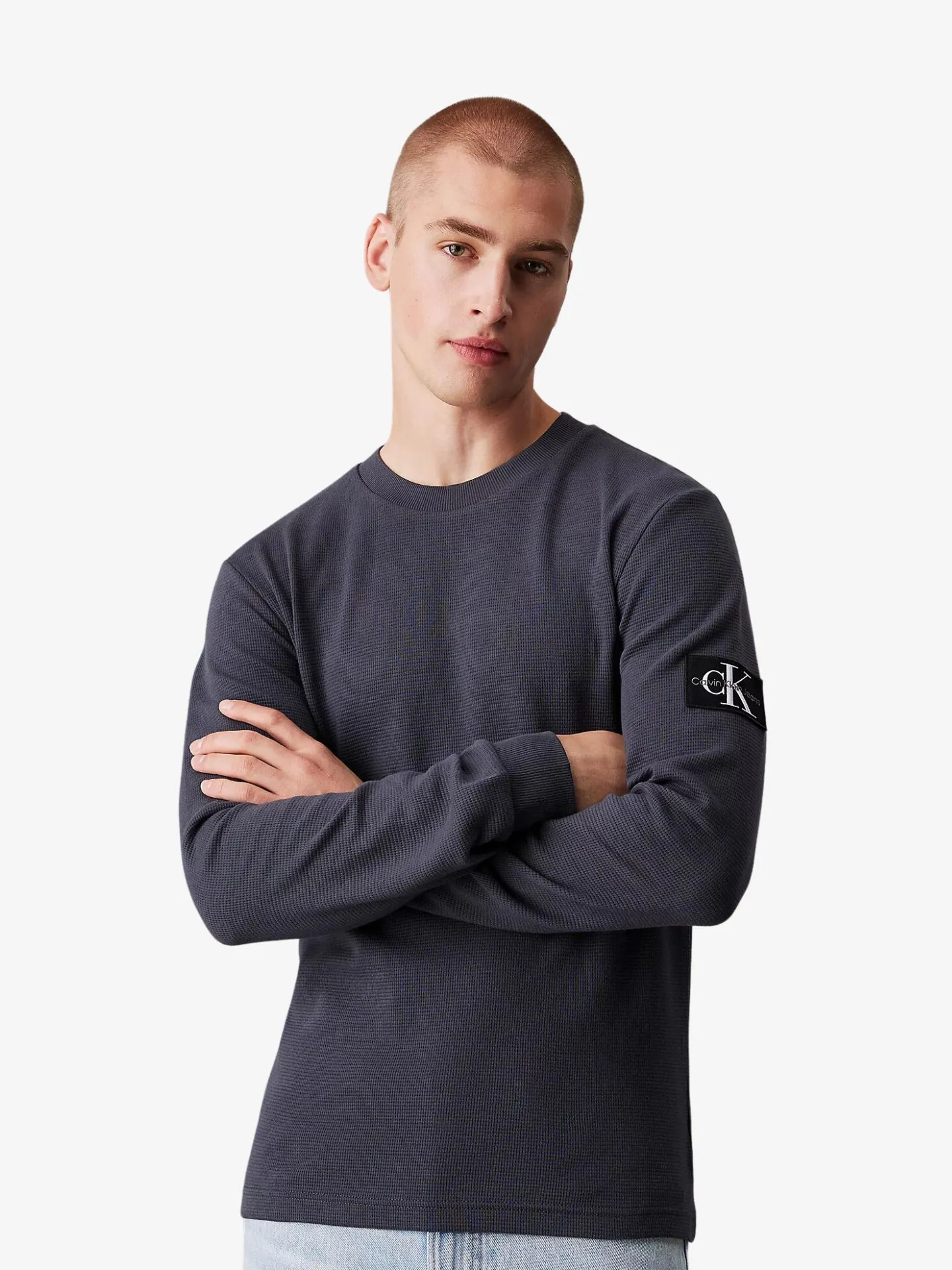 Calvin Klein Heren shirt wafel badge
