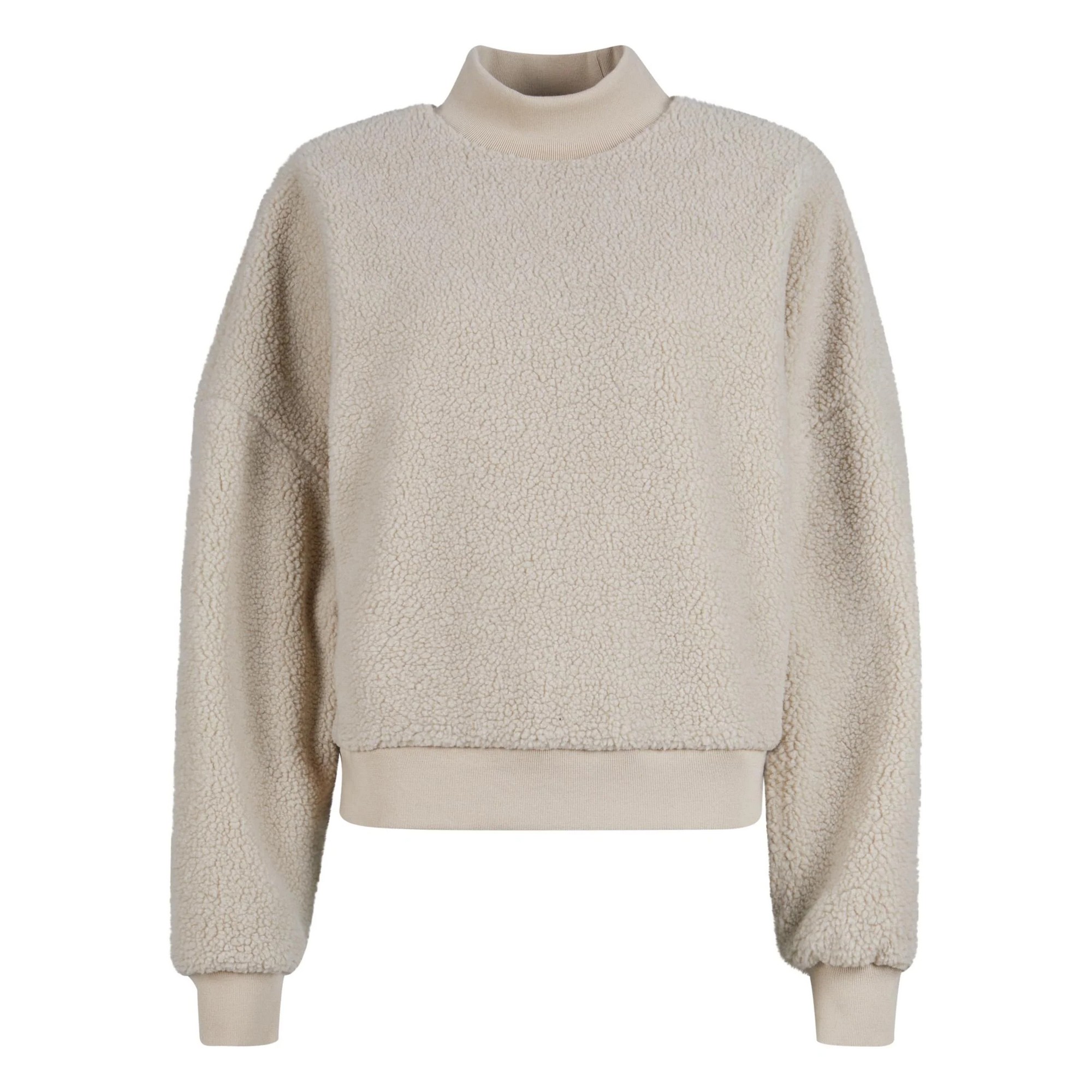 Urban Classics Dames sherpa sweater met staande kraag