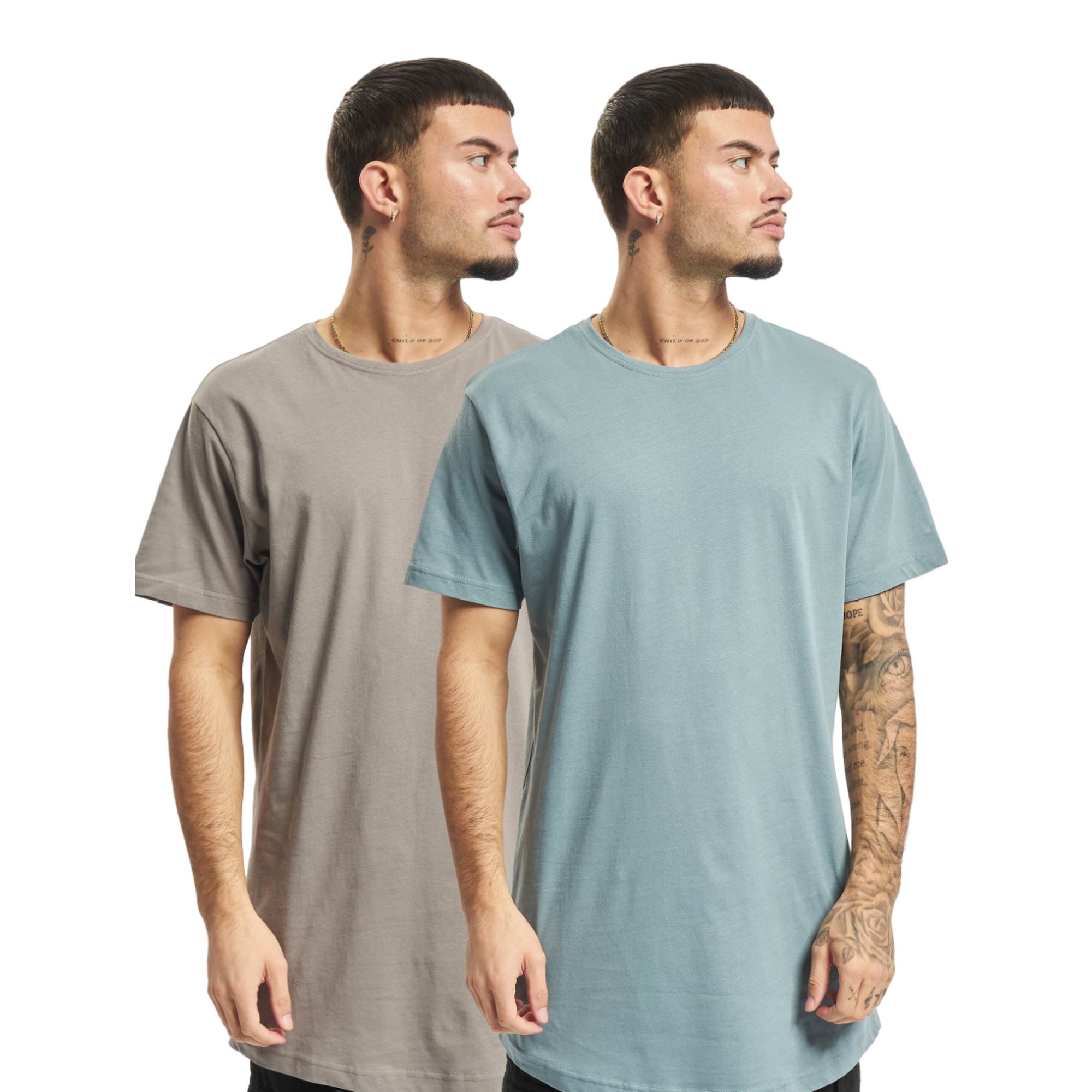 Urban Classics Heren lang t-shirt in vorm (set van 2)