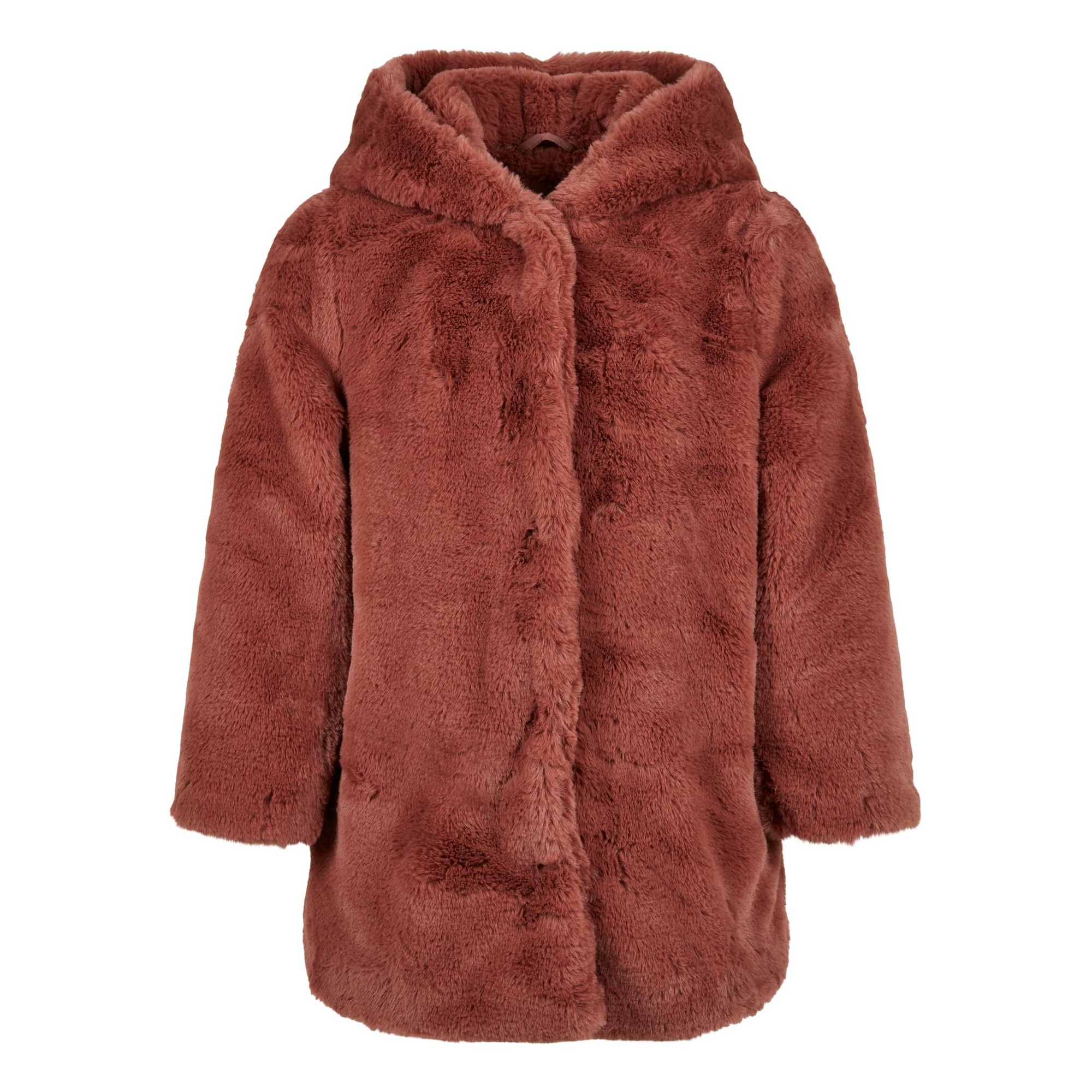 Urban Classics Meisjes teddy fleece mantel met capuchon