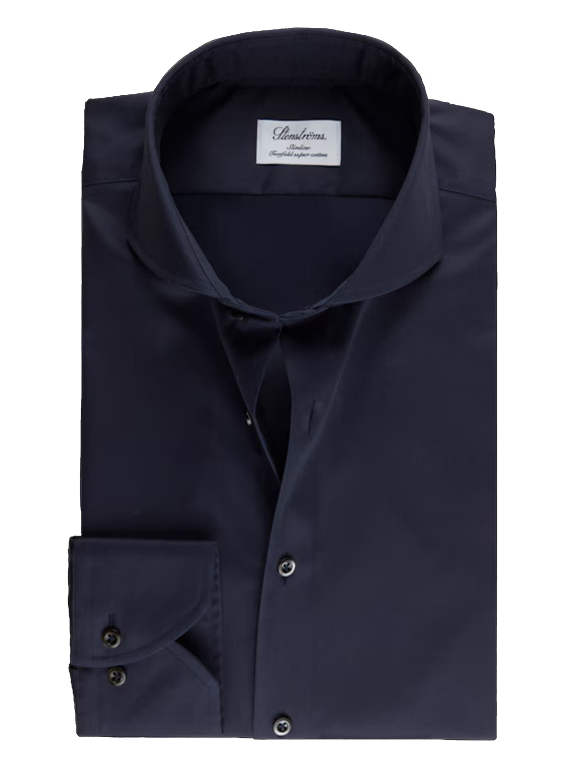 Stenströms Stenstroms navy twill-overhemd slimline