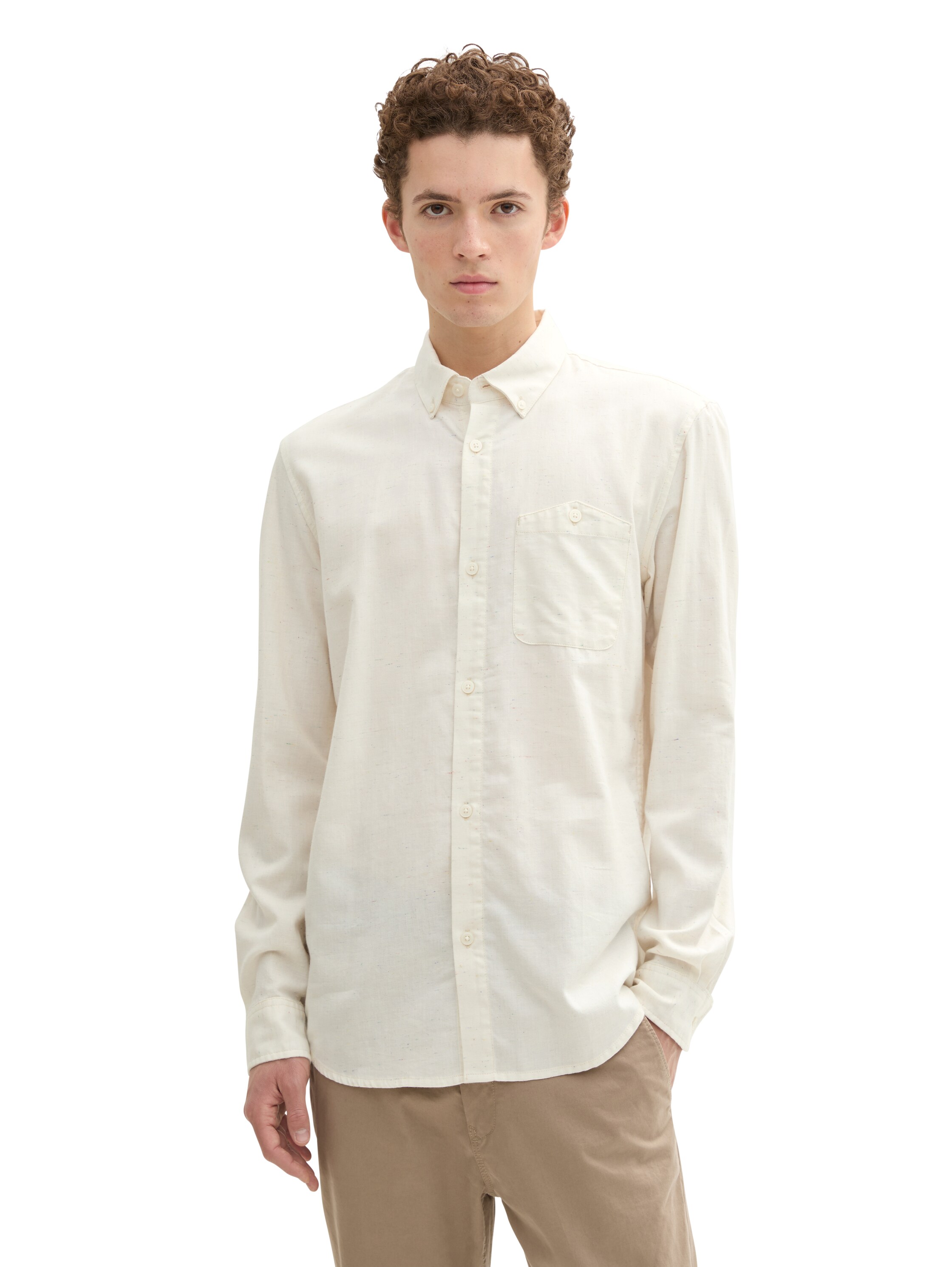 Tom Tailor Fitted melange twill shirt