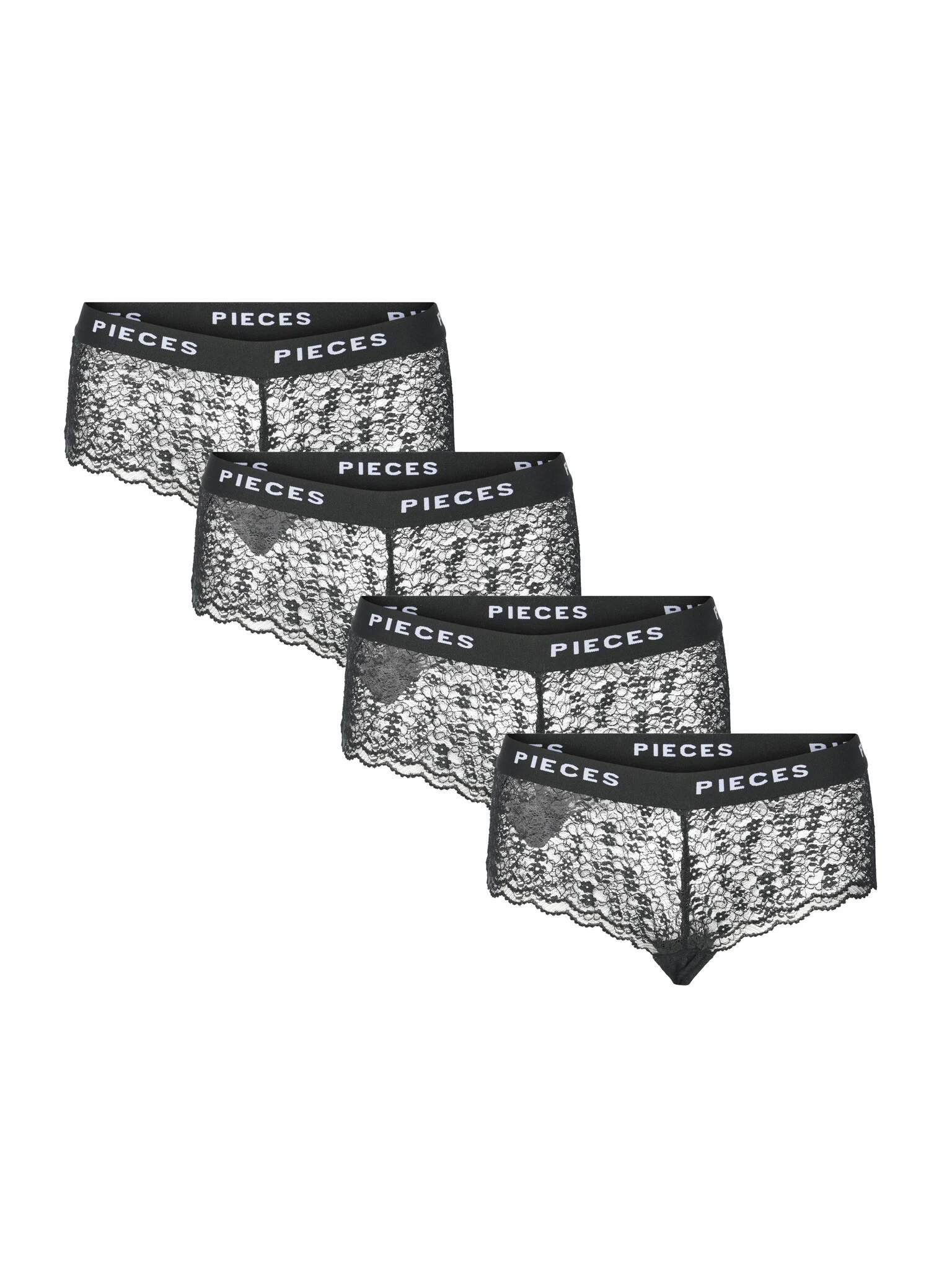 Pieces Dames hipster pclogo lace 4-pack