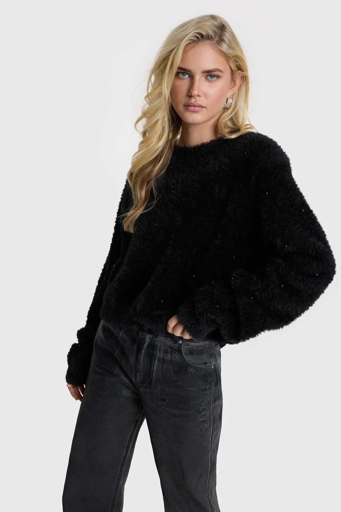 Alix The Label 2411861024 ladies knitted pullover with studs