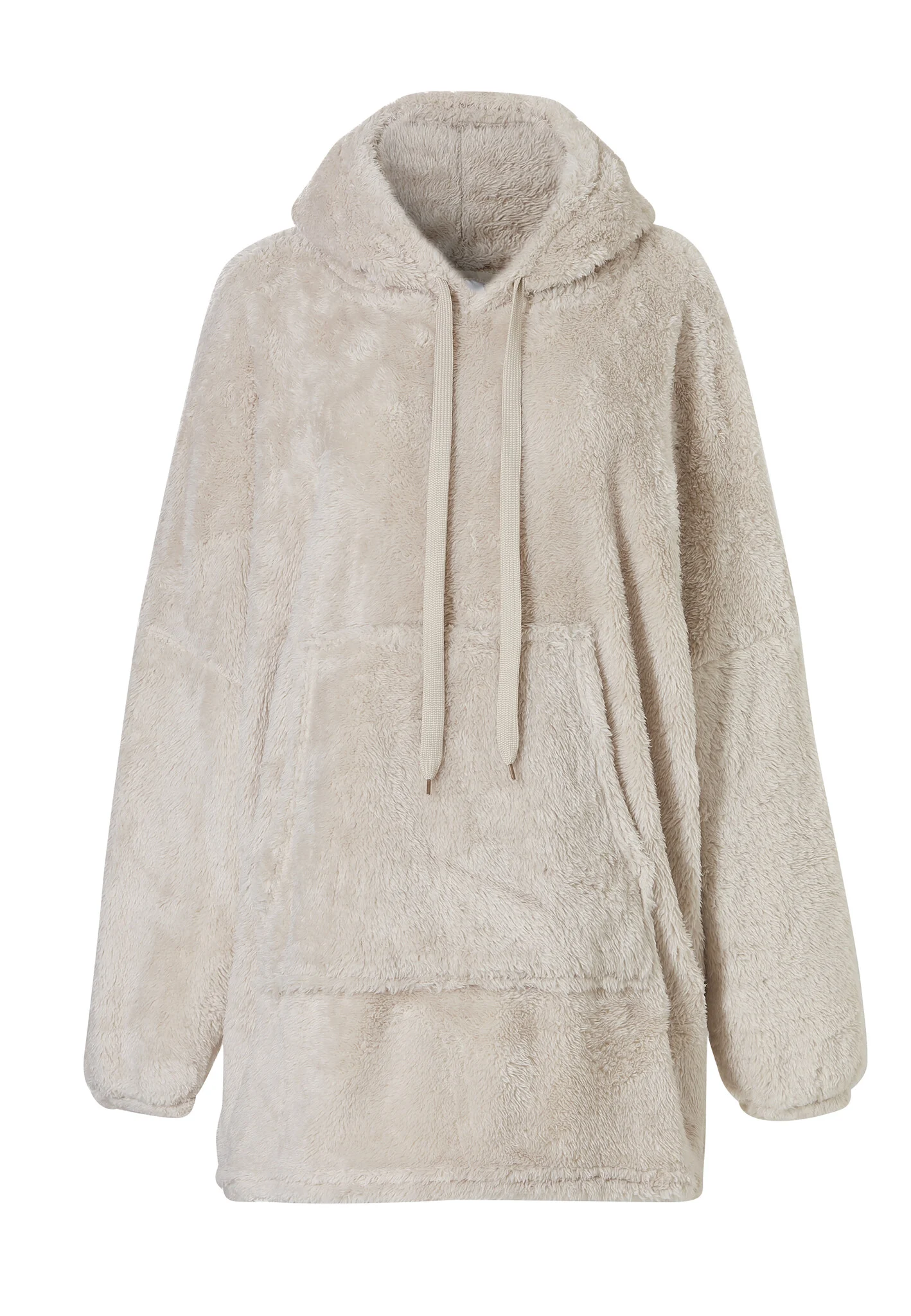 Apollo Dames huggle fleece hoodie loungewear incl capuchon zand