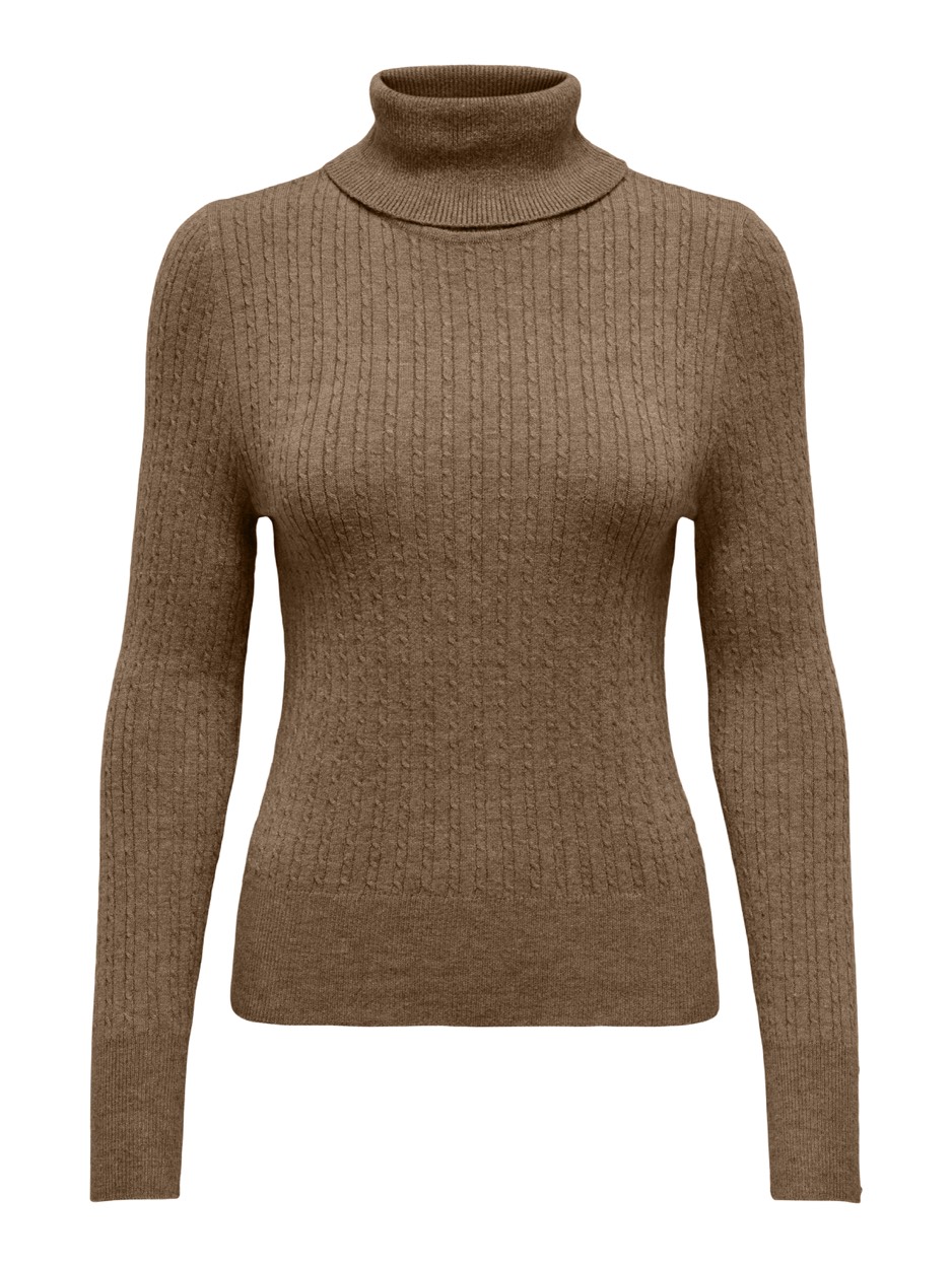 Only Onllea ls roll neck knt taupe