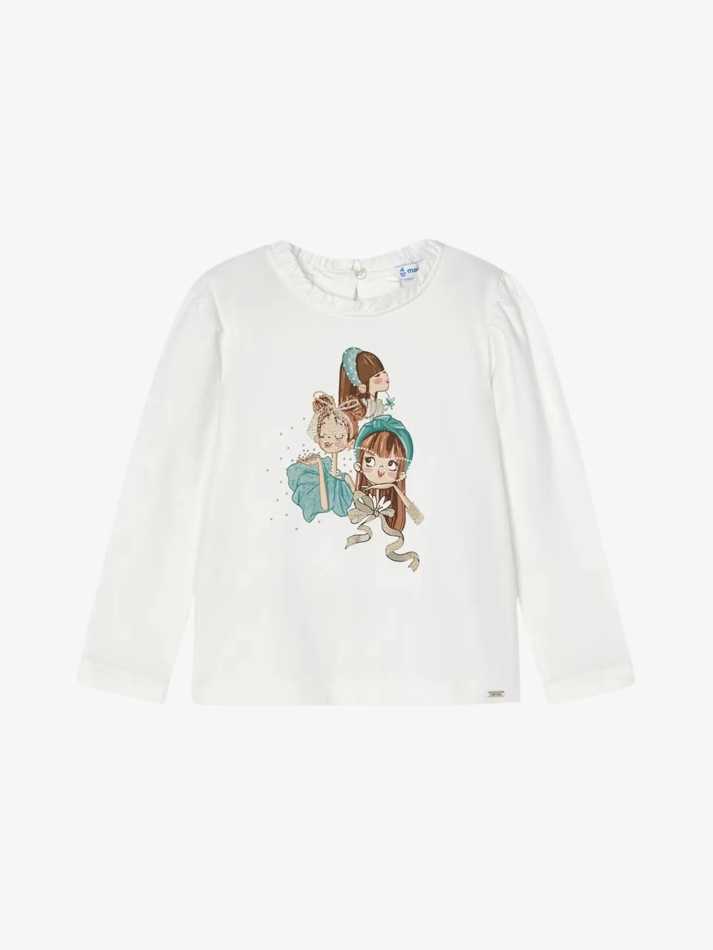 Mayoral Meisjes shirt longsleeve nude jade