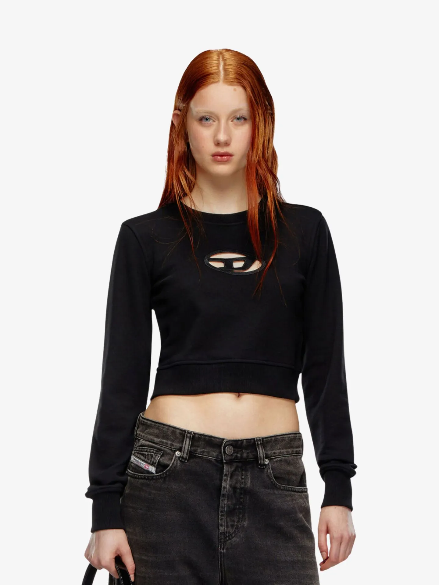 Diesel Dames sweater f-slimmy-od zwart