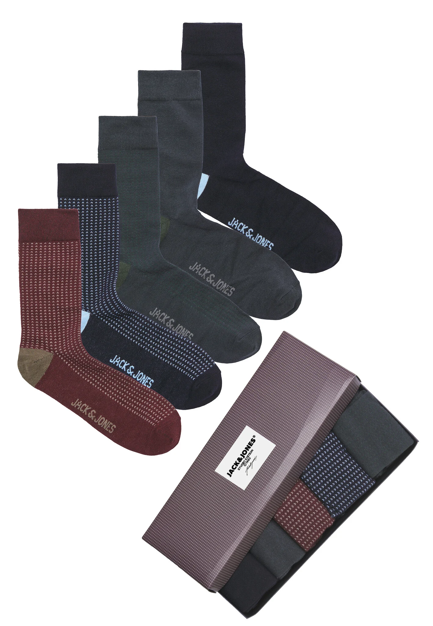Jack & Jones Heren sokken jacnoah 5-pack giftbox