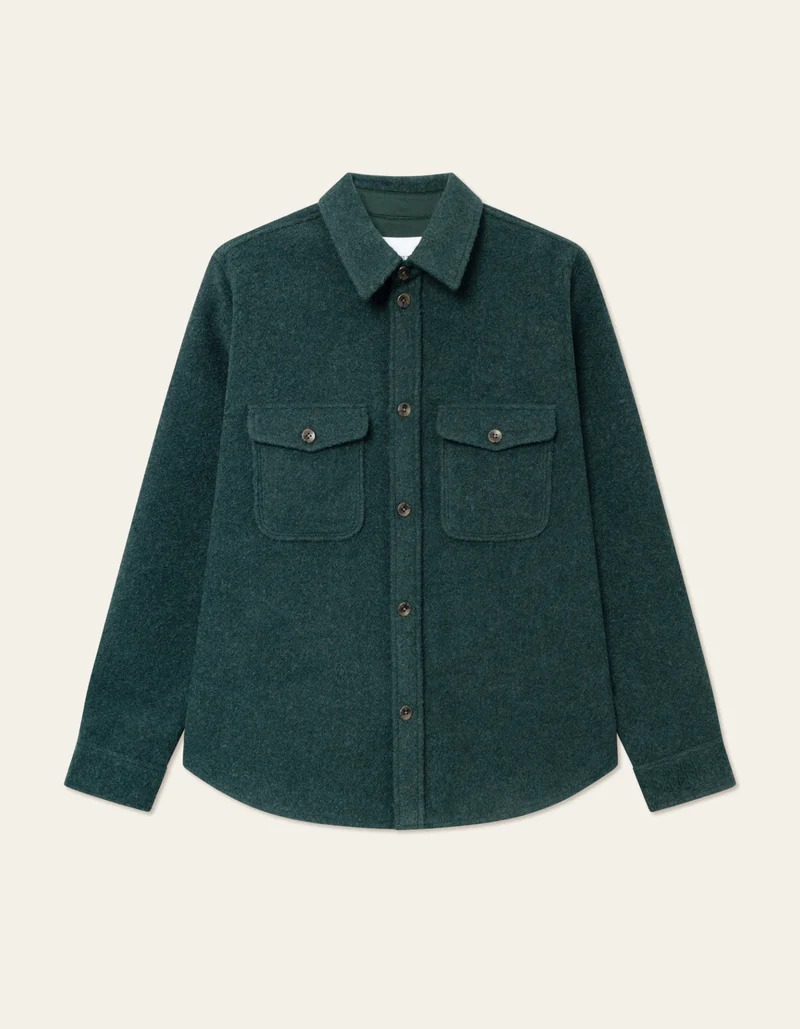 Les Deux lennon bouclé overshirt ldm640080 546546-pine green