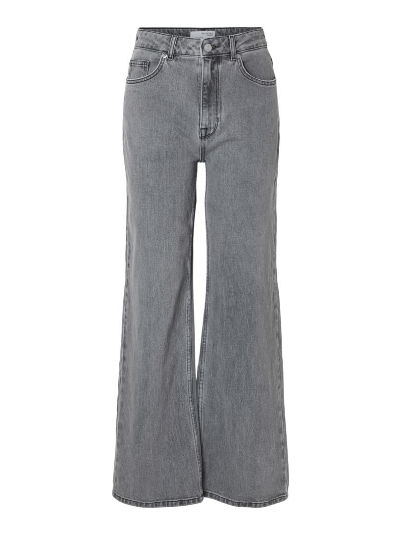 Selected Femme slfalice hw wid long eloise gre jea 16094543 light grey denim