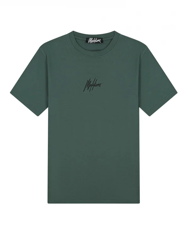 Malelions men striped signature t-shirt mm1-aw24-09 036 dark green