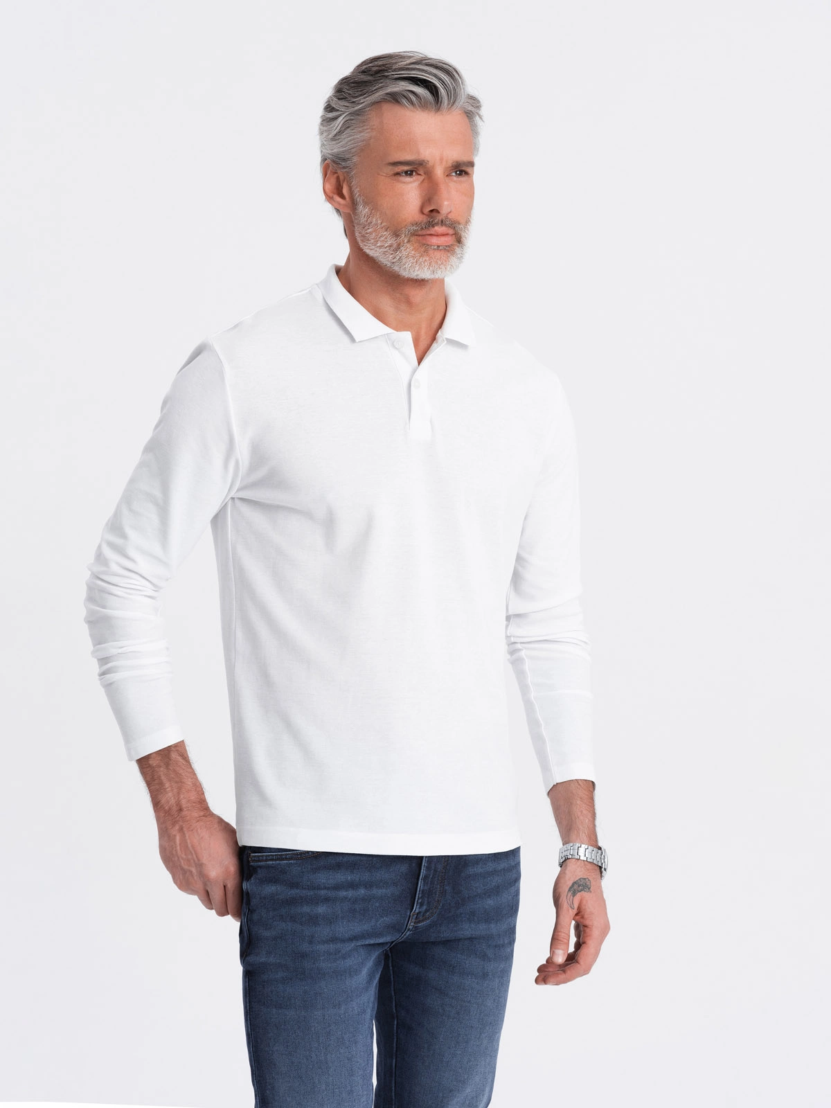 Ombre Poloshirt heren longsleeve - jotz