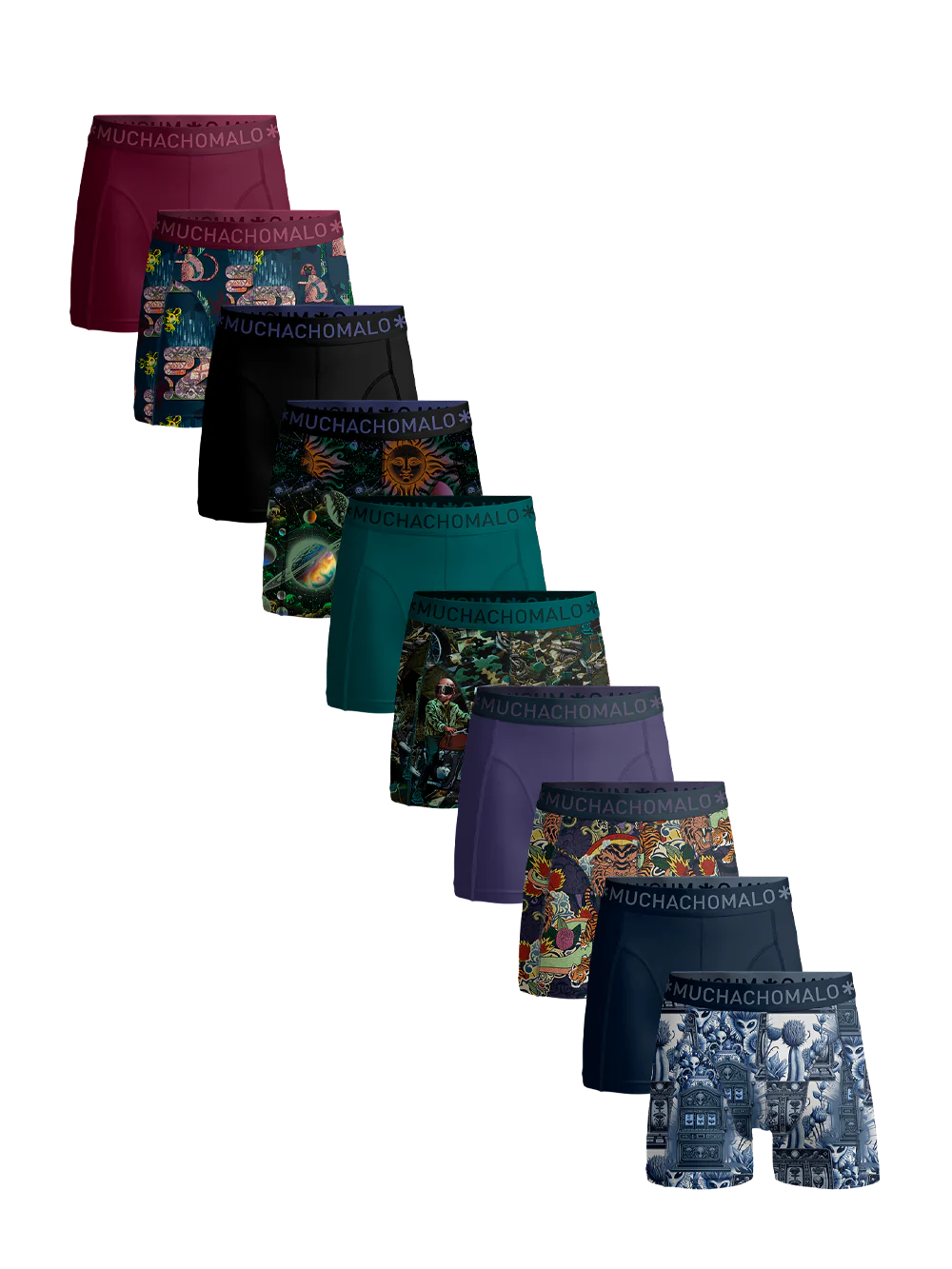 Muchachomalo Heren 10-pack boxershorts print/effen