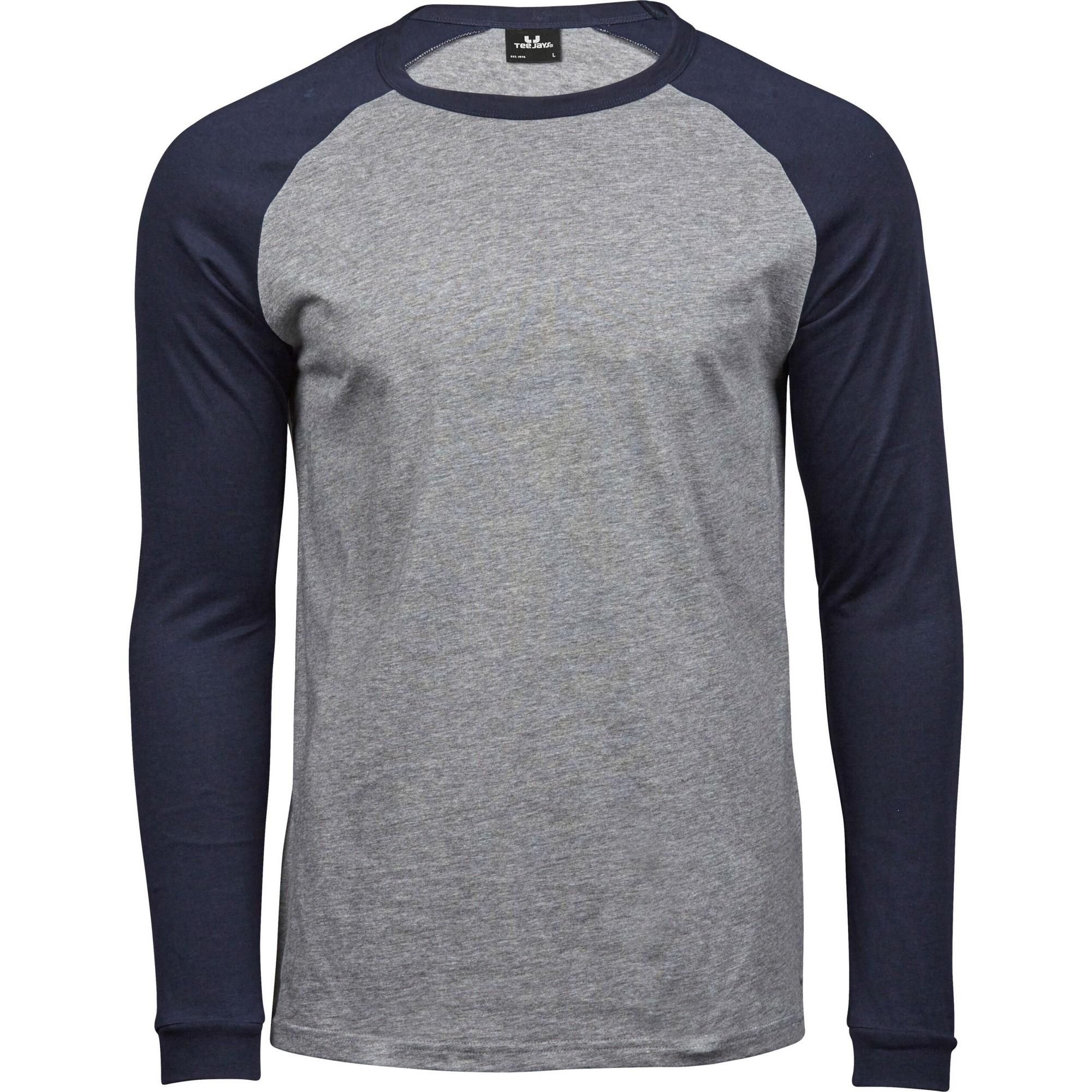 Tee Jays Heren heather baseball t-shirt