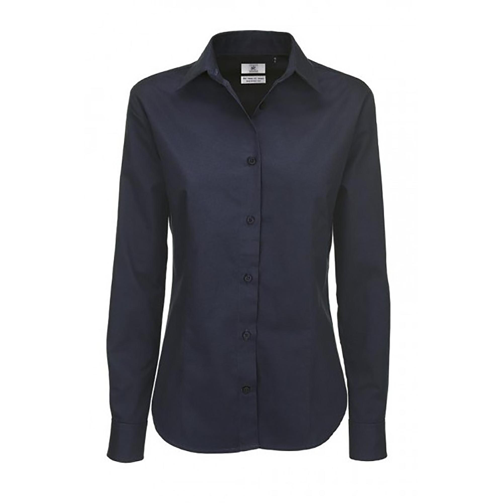 B and C B&c vrouwen/dames sharp twill shirt met lange mouwen