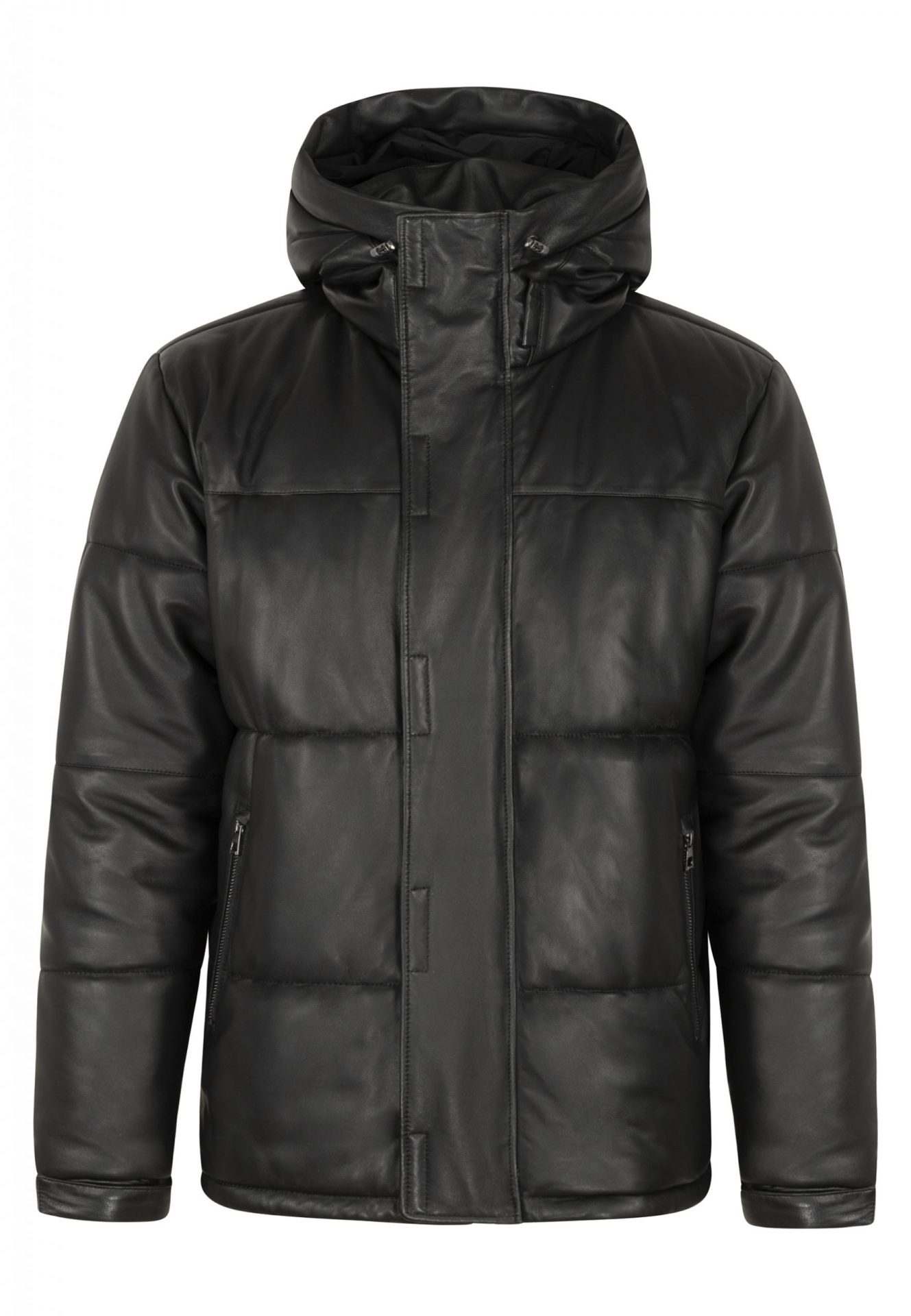 Cycas D'or Polaris leren puffer jas lange leren parka -