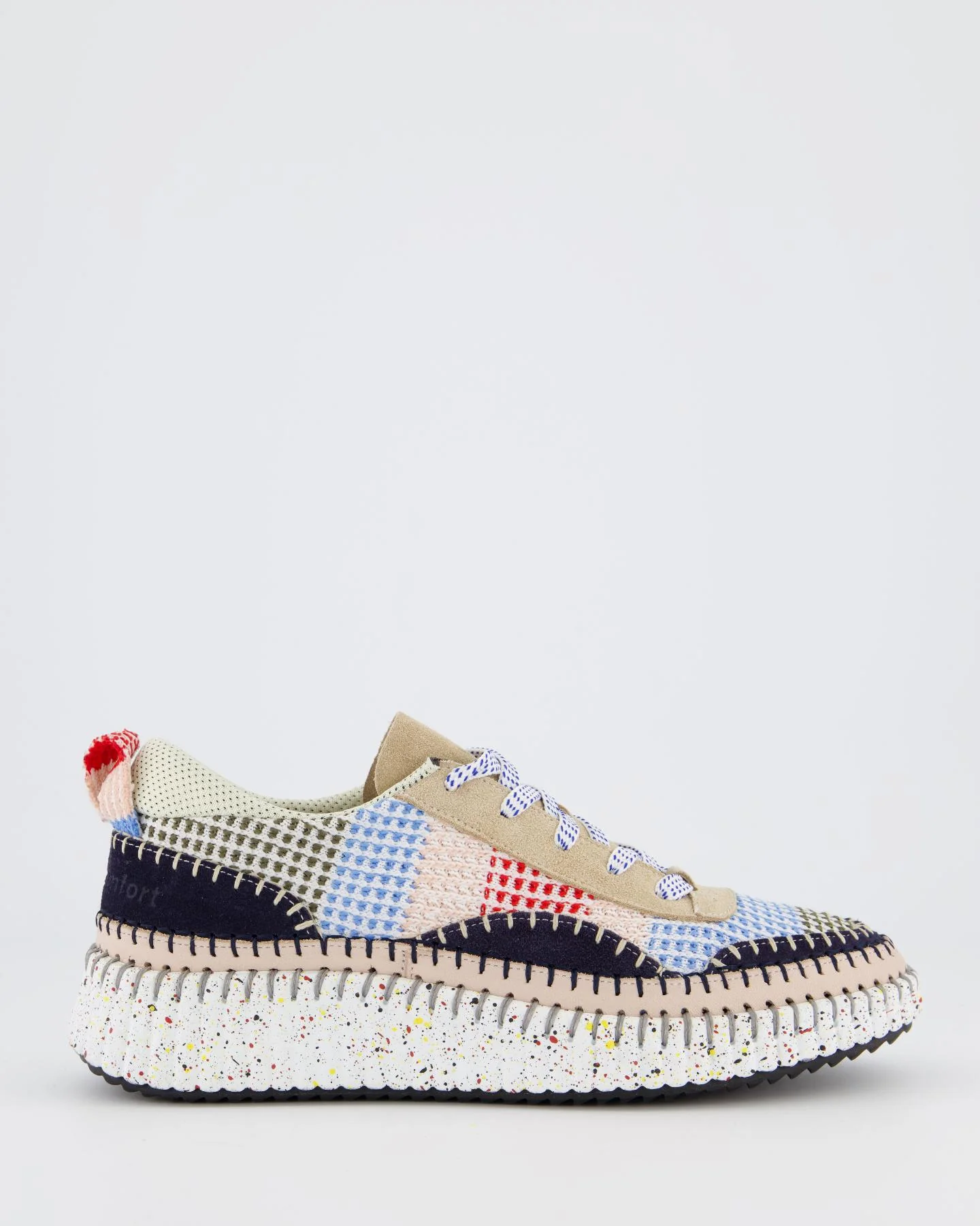 Gibaldi Dames knitted feston sneaker beige