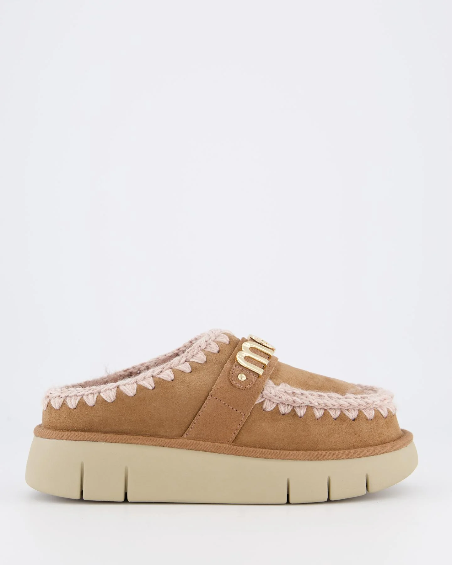 Mou Dames bounce clog logo pink brown