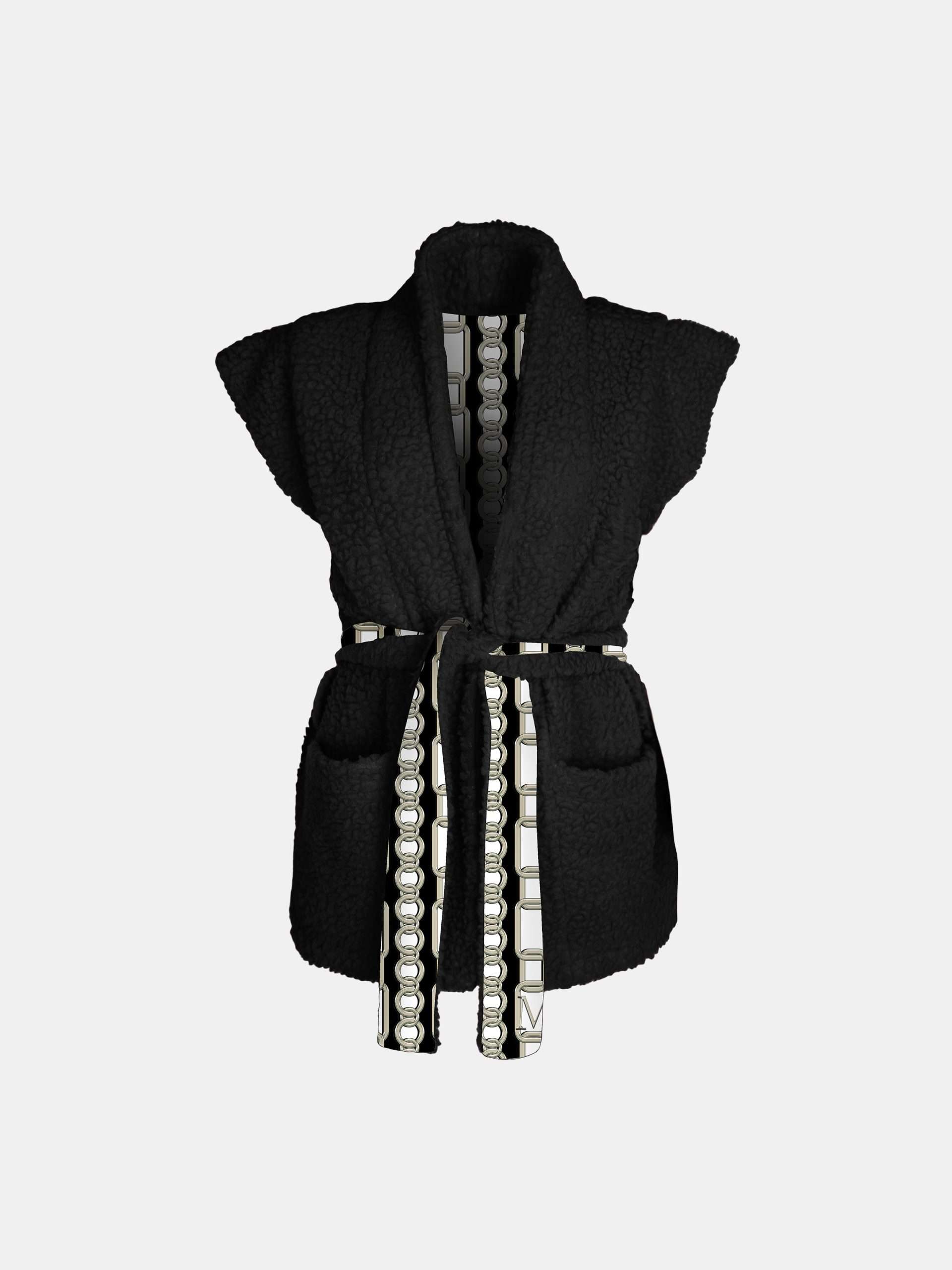 Mucho Gusto Gilet teddy zwart