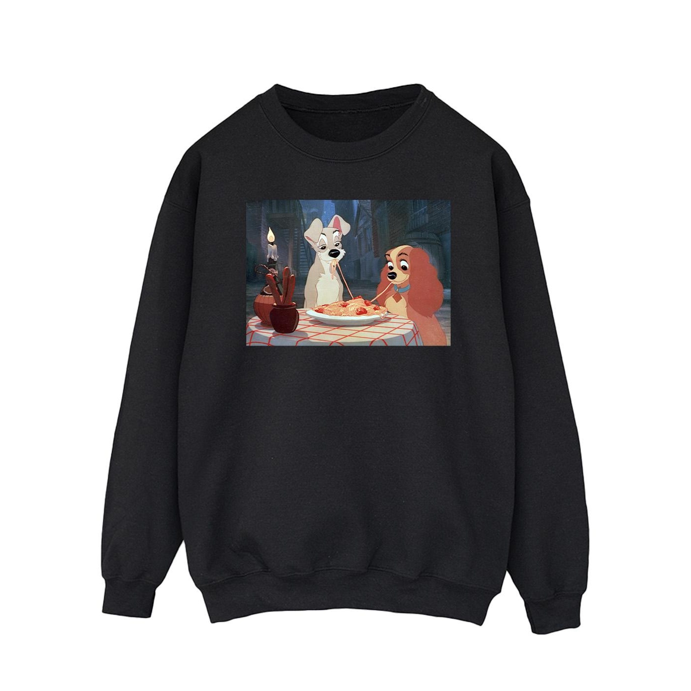 Li-cense Disney heren lady and the tramp spaghetti foto sweatshirt