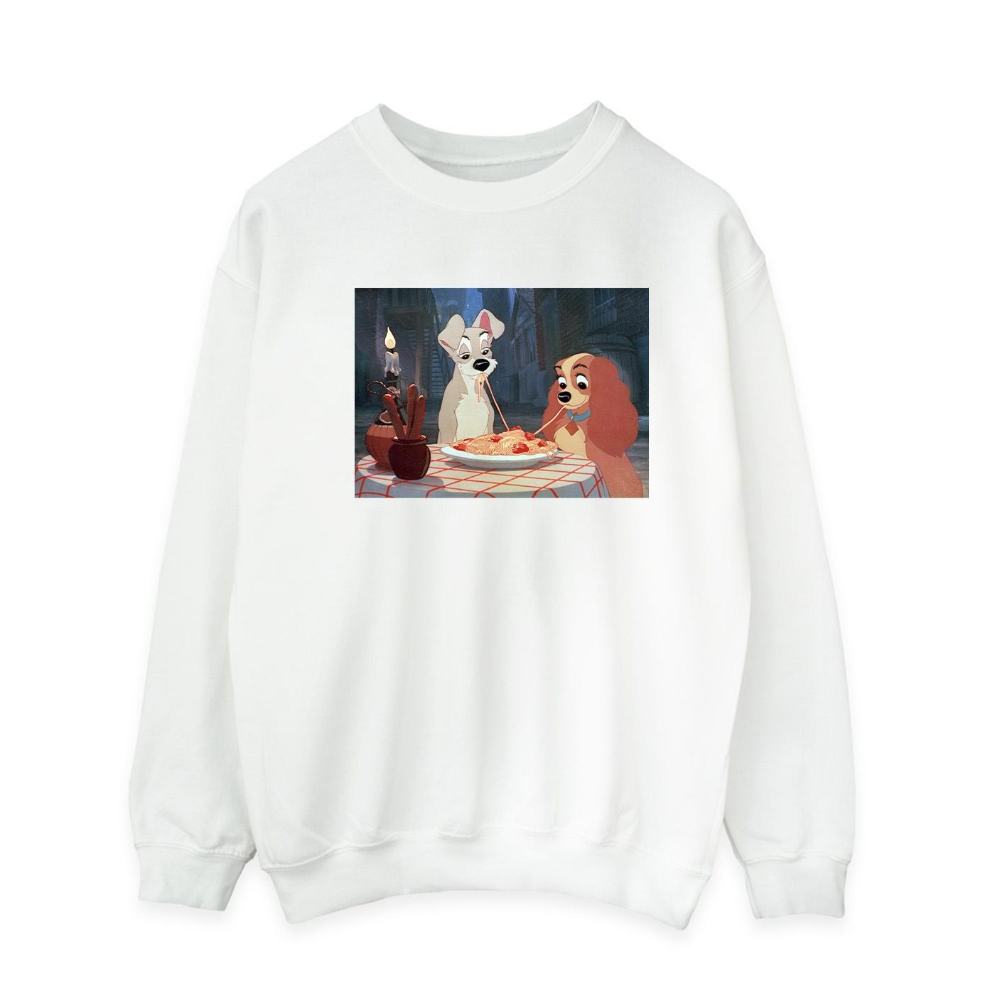 Li-cense Disney heren lady and the tramp spaghetti foto sweatshirt