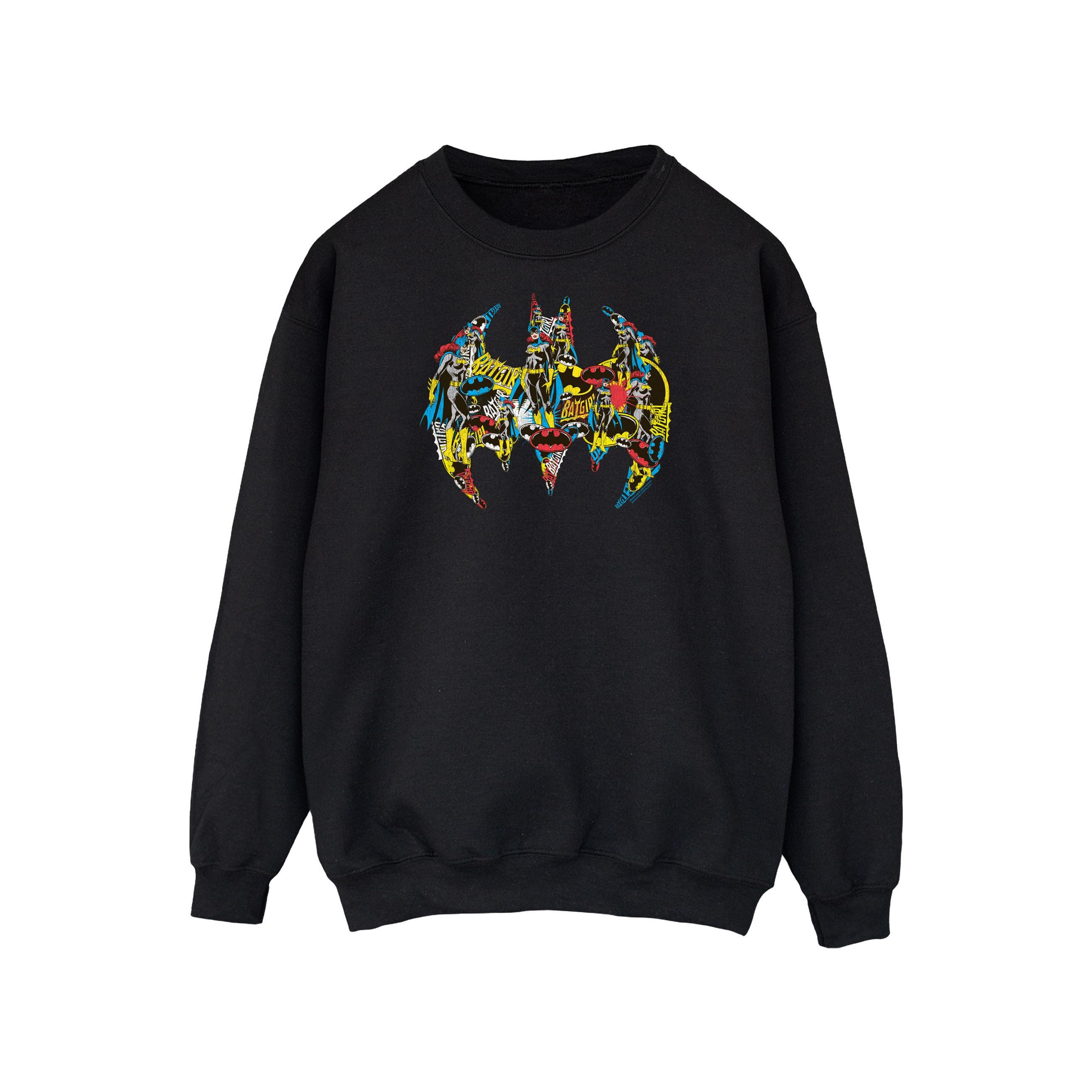 DC Comics Heren batman batgirl logo collage sweatshirt