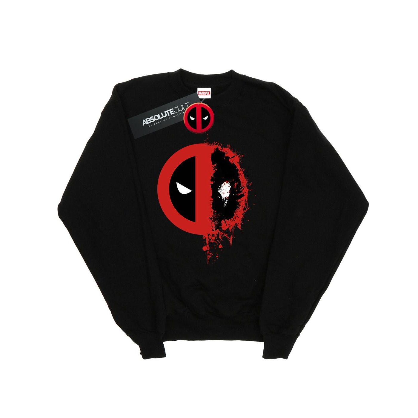 Marvel Avengers Heren deadpool split splat logo sweatshirt