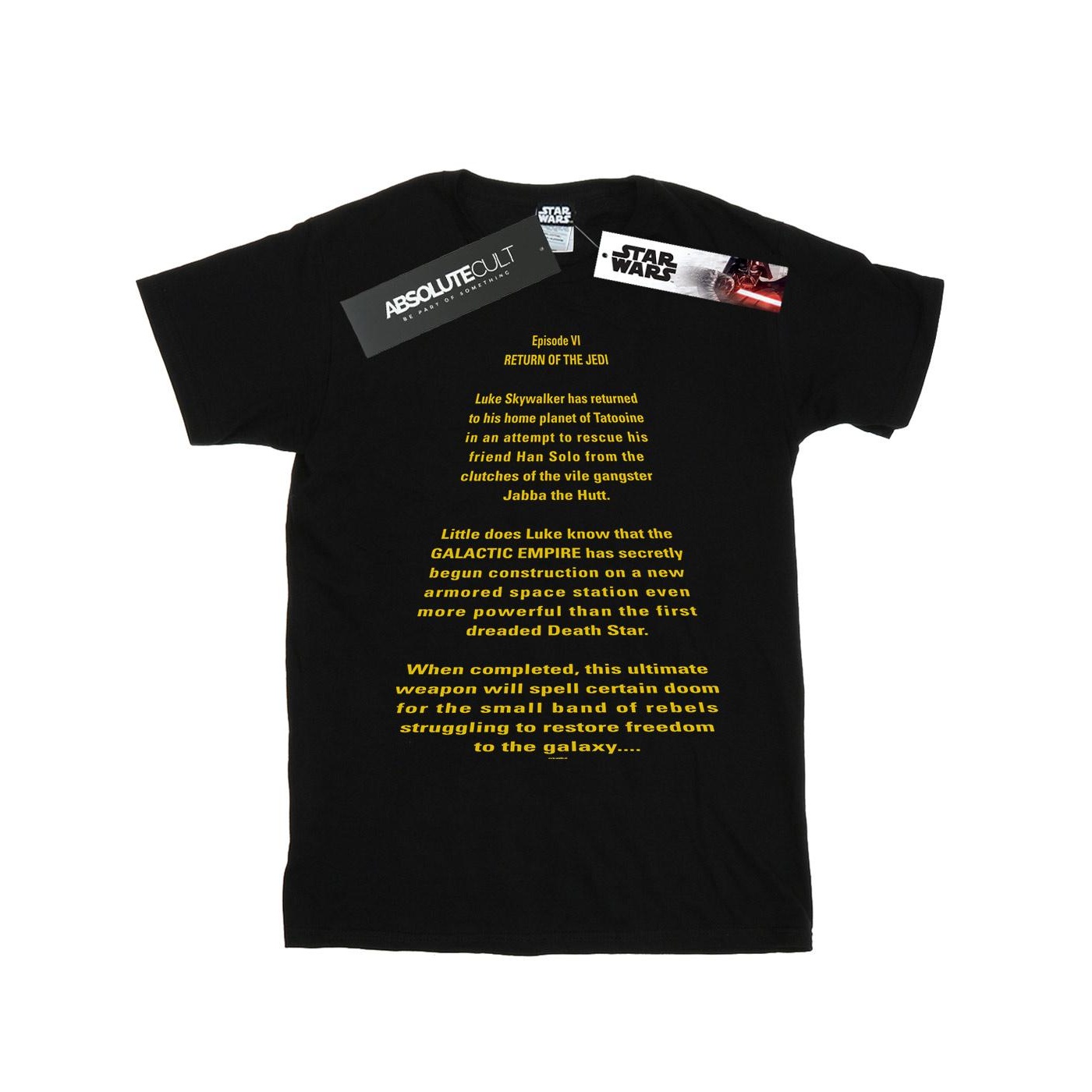 Li-cense Star wars heren return of the jedi opening crawl t-shirt